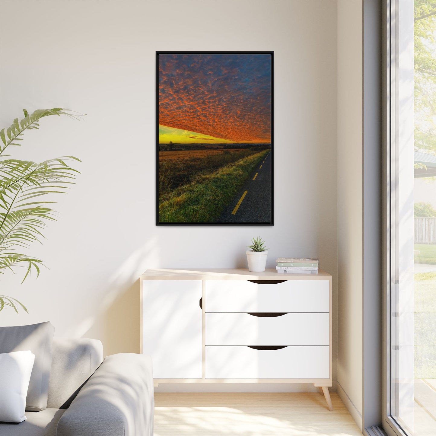 Cloudy Sunset Matte Canvas, Framed (Multi-color)