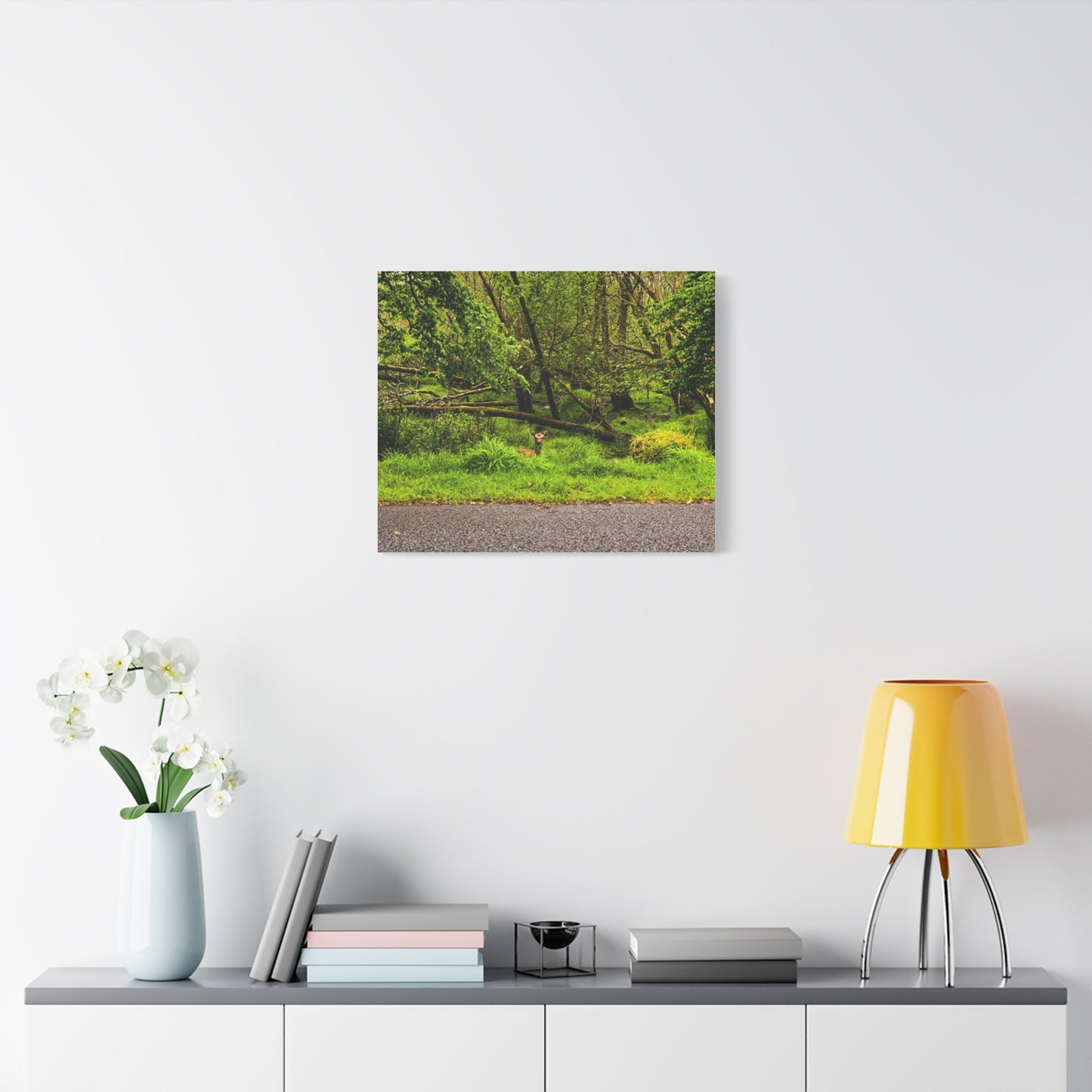 Deer in Ditch Matte Canvas, Stretched, 1.25"