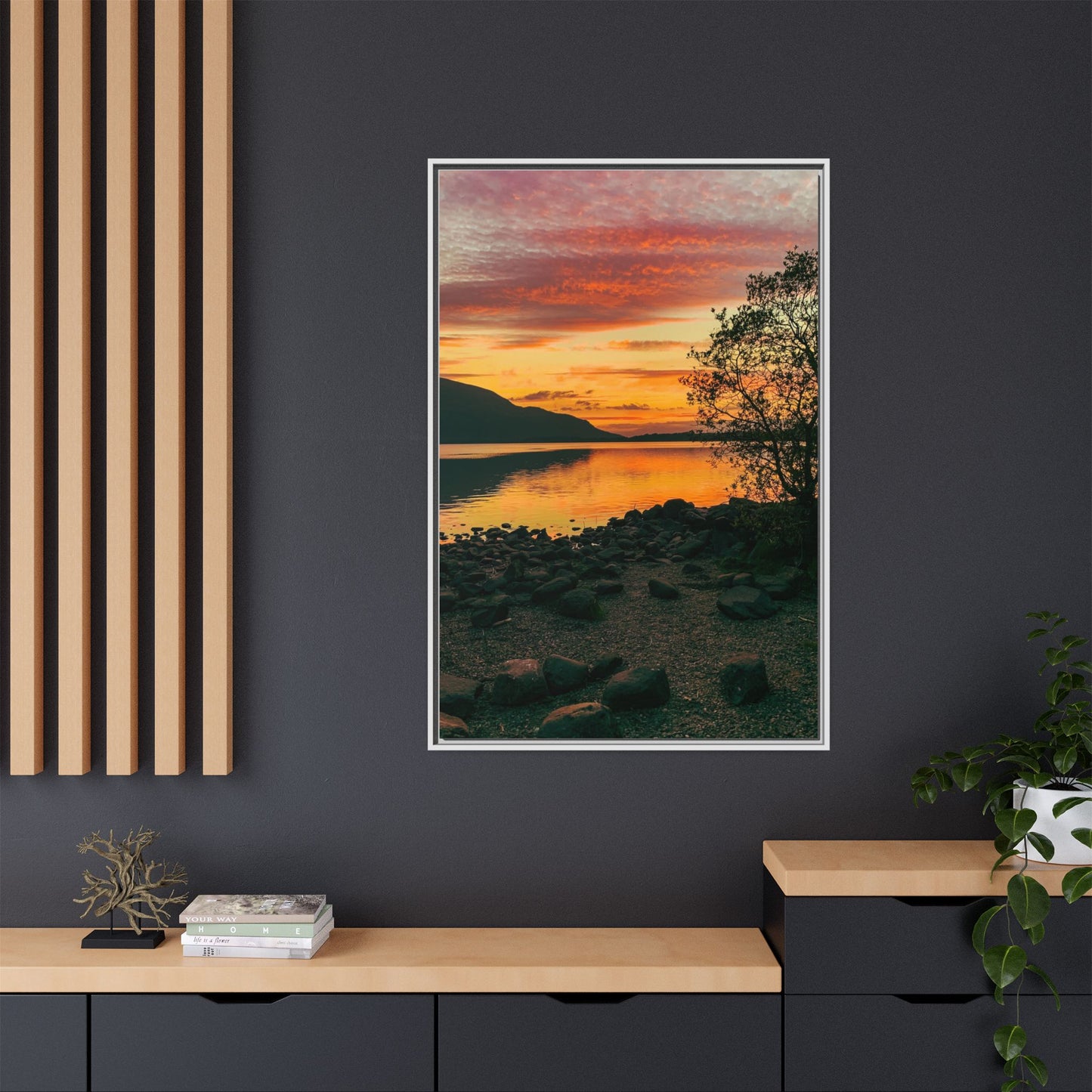 Sunset in Kerry Matte Canvas, Framed (Multi-color)
