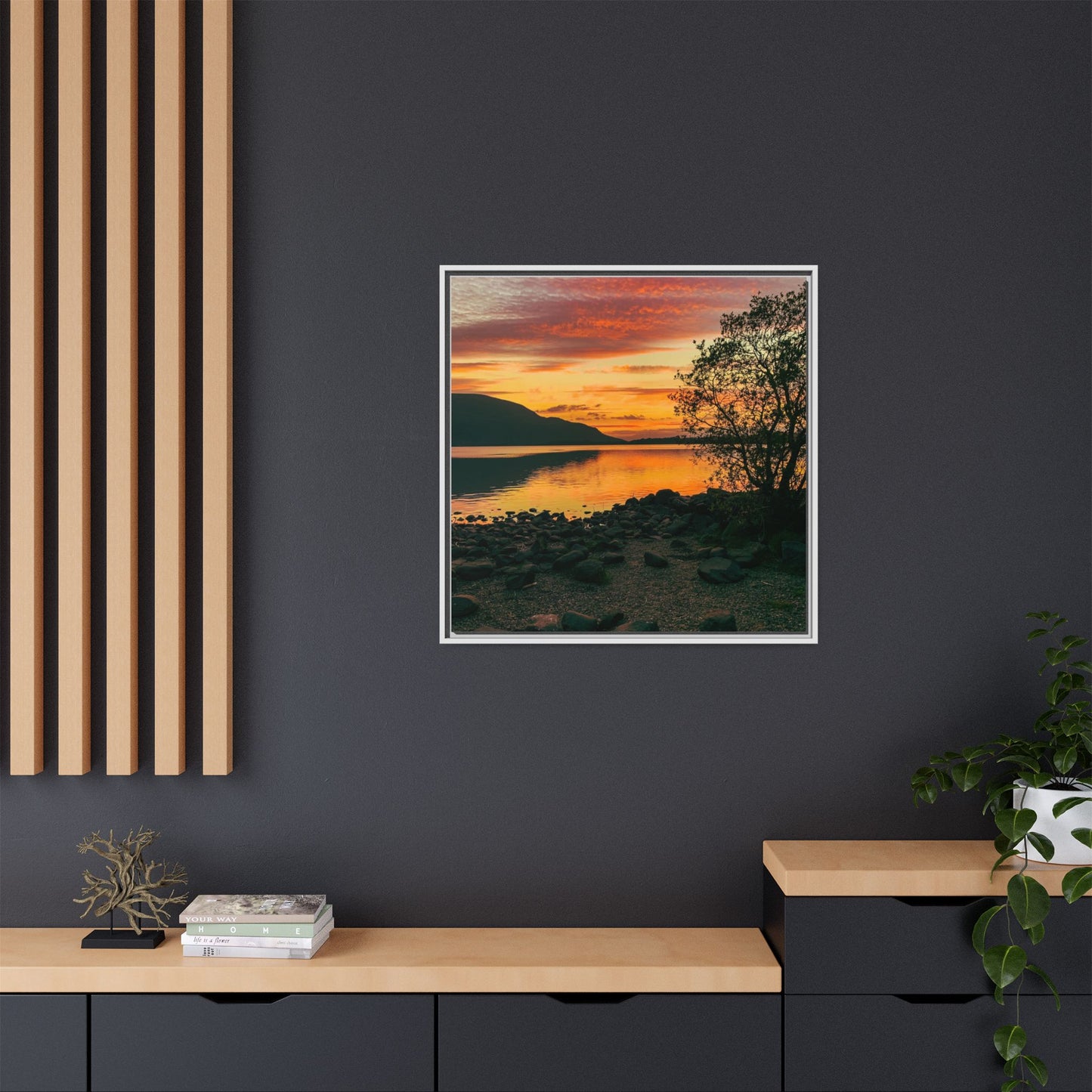 Sunset in Kerry Matte Canvas, Framed (Multi-color)