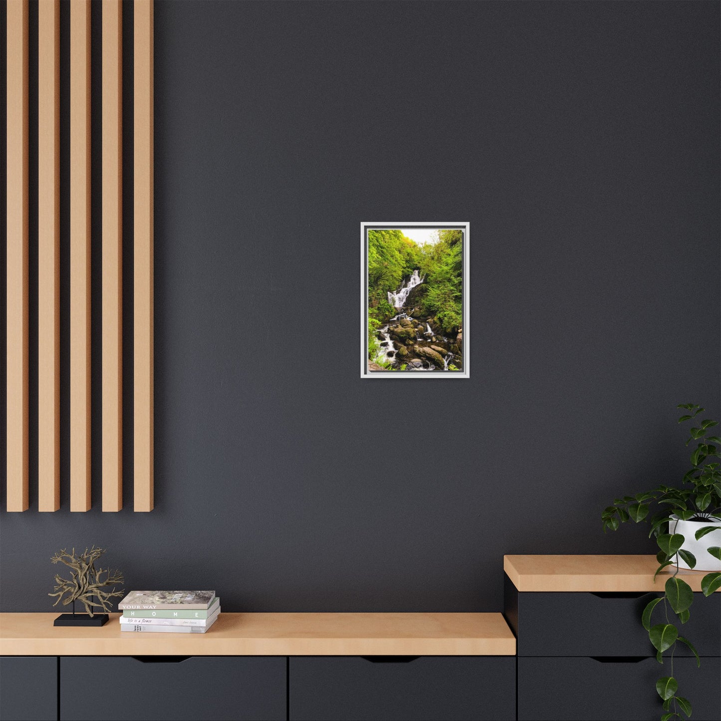 Torc Waterfall Matte Canvas, Framed (Multi-color)
