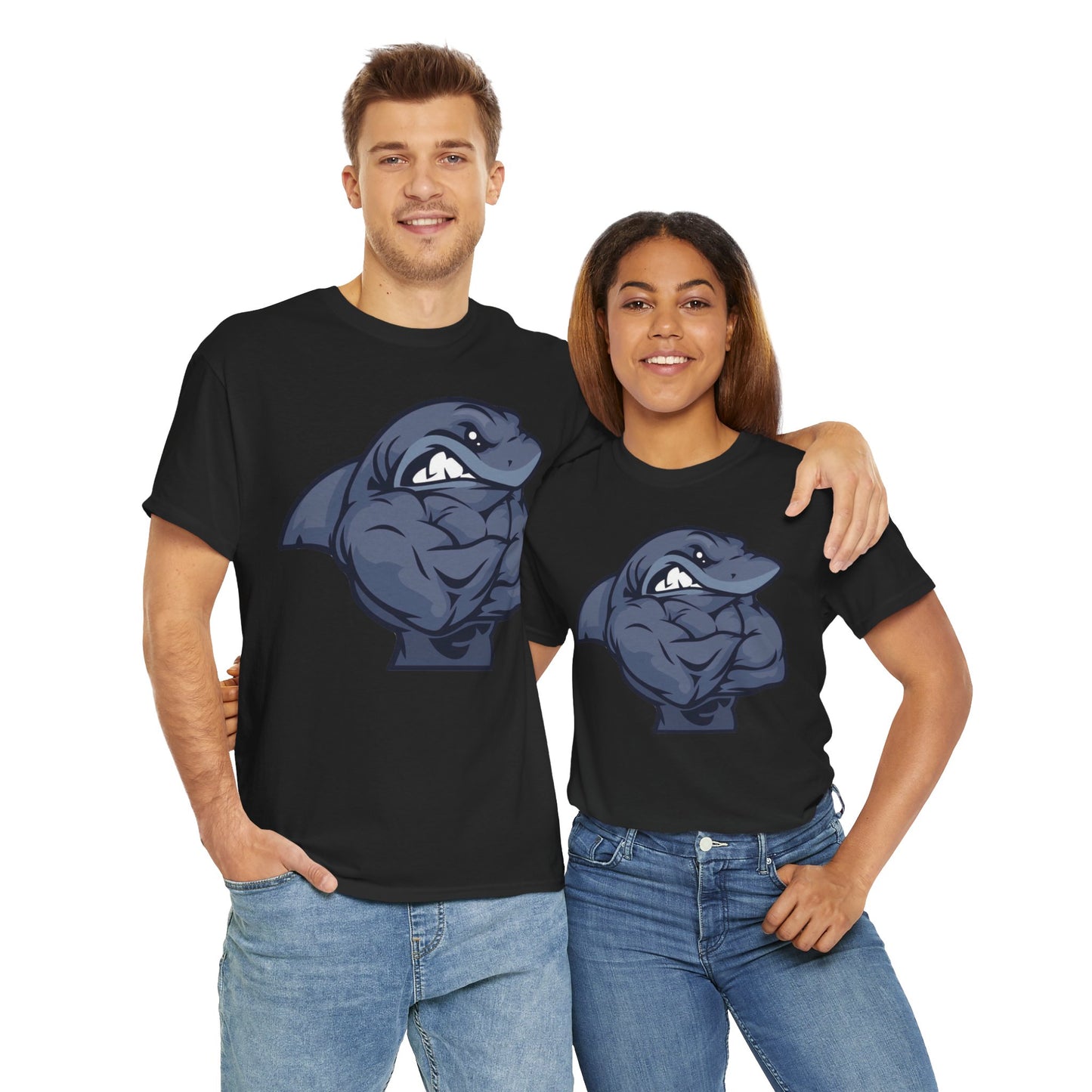 Muscle Shark Unisex Heavy Cotton Tee - Perfect for Shark Lovers