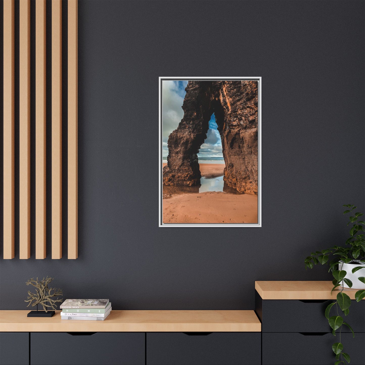 Ballybunion Cliff Matte Canvas, Framed (Multi-color)