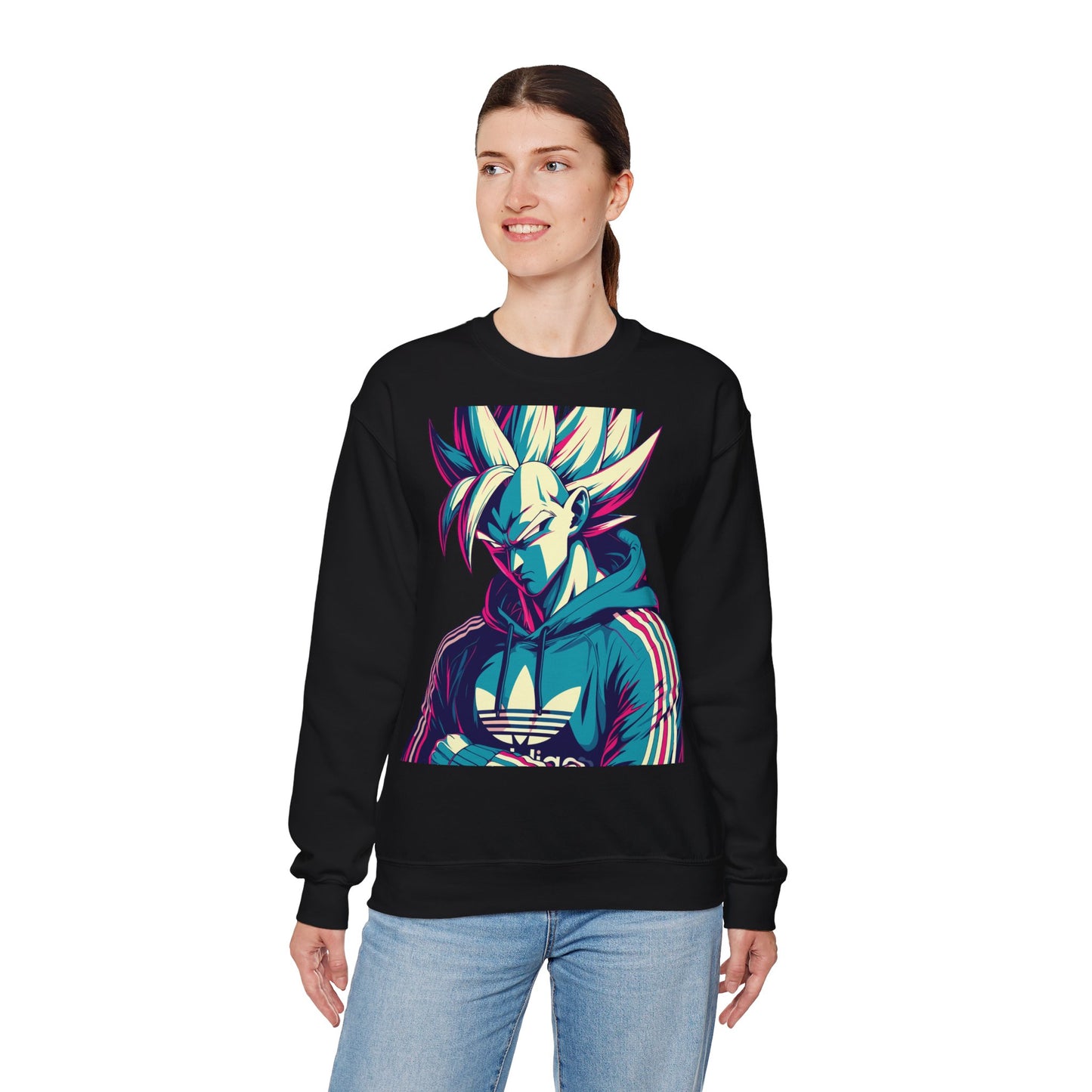 Trendy Unisex Crewneck Sweatshirt with Colorful Anime Design