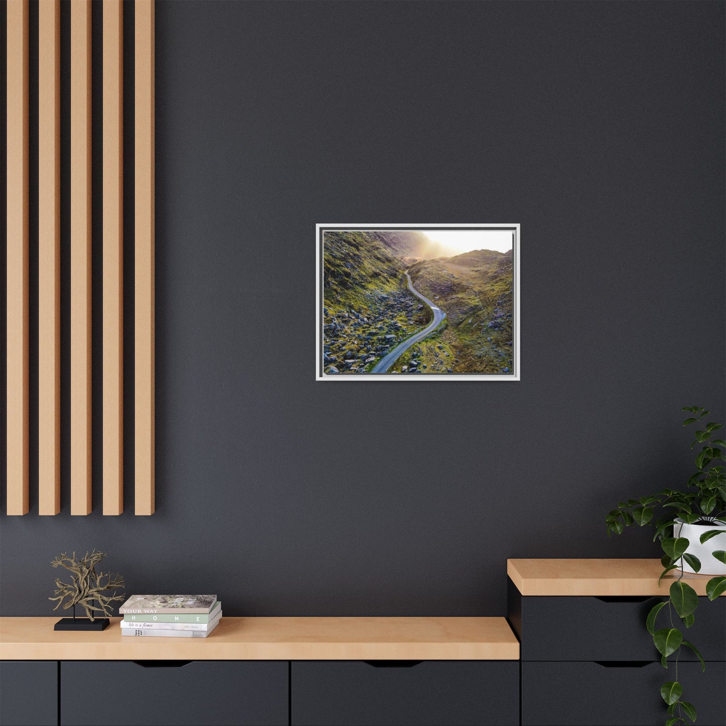 Valley Road Matte Canvas, Framed (Multi-color)