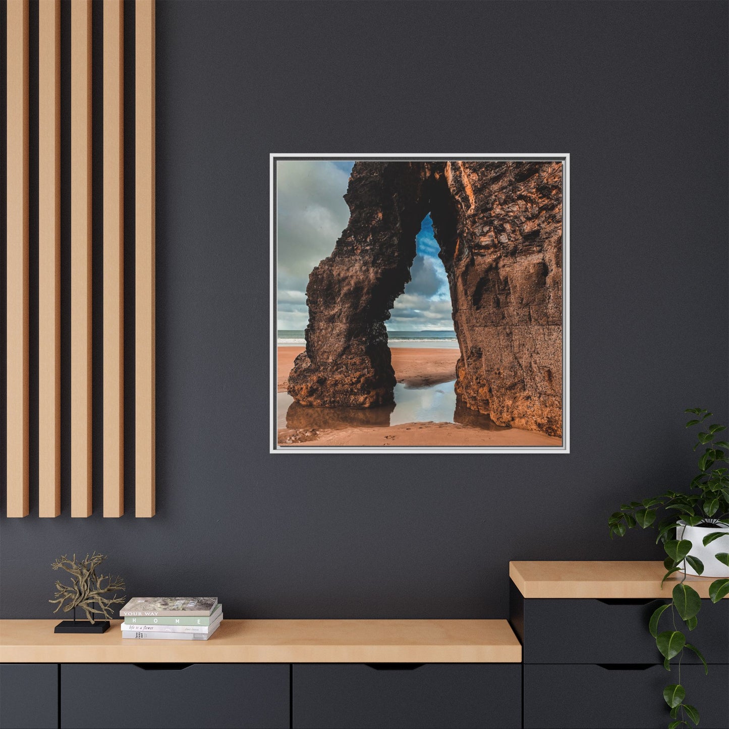 Ballybunion Cliff Matte Canvas, Framed (Multi-color)