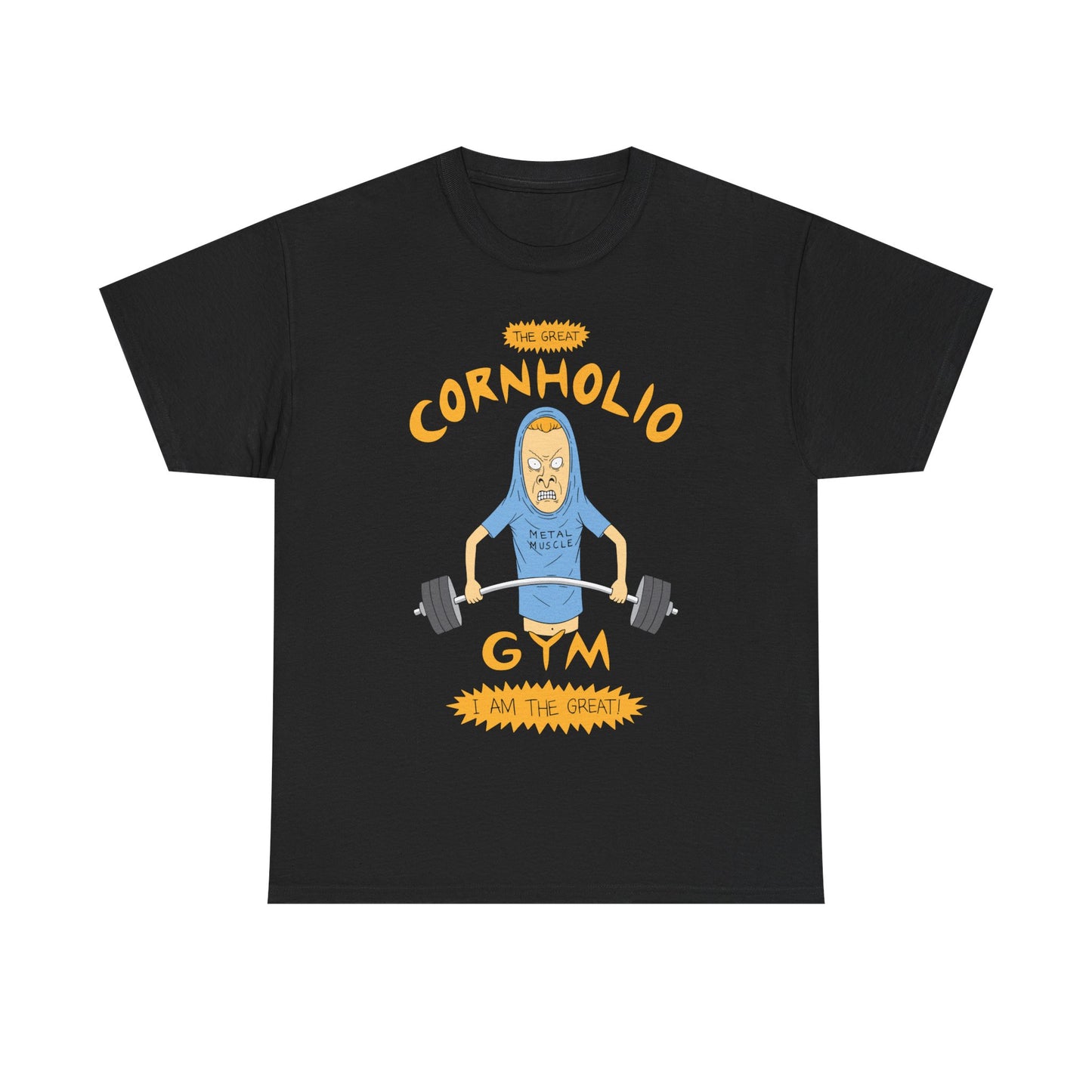 Cornholio Gym Unisex Heavy Cotton Tee - Funny Workout Shirt Black