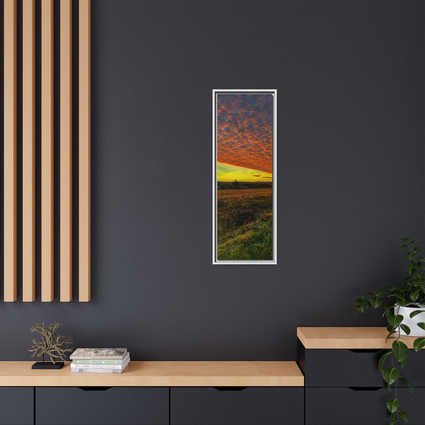 Cloudy Sunset Matte Canvas, Framed (Multi-color)
