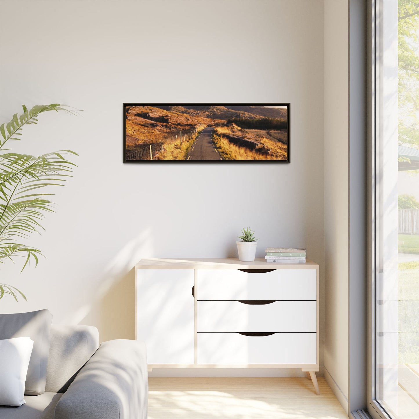 Sunset Road Matte Canvas, Framed (Multi-color)