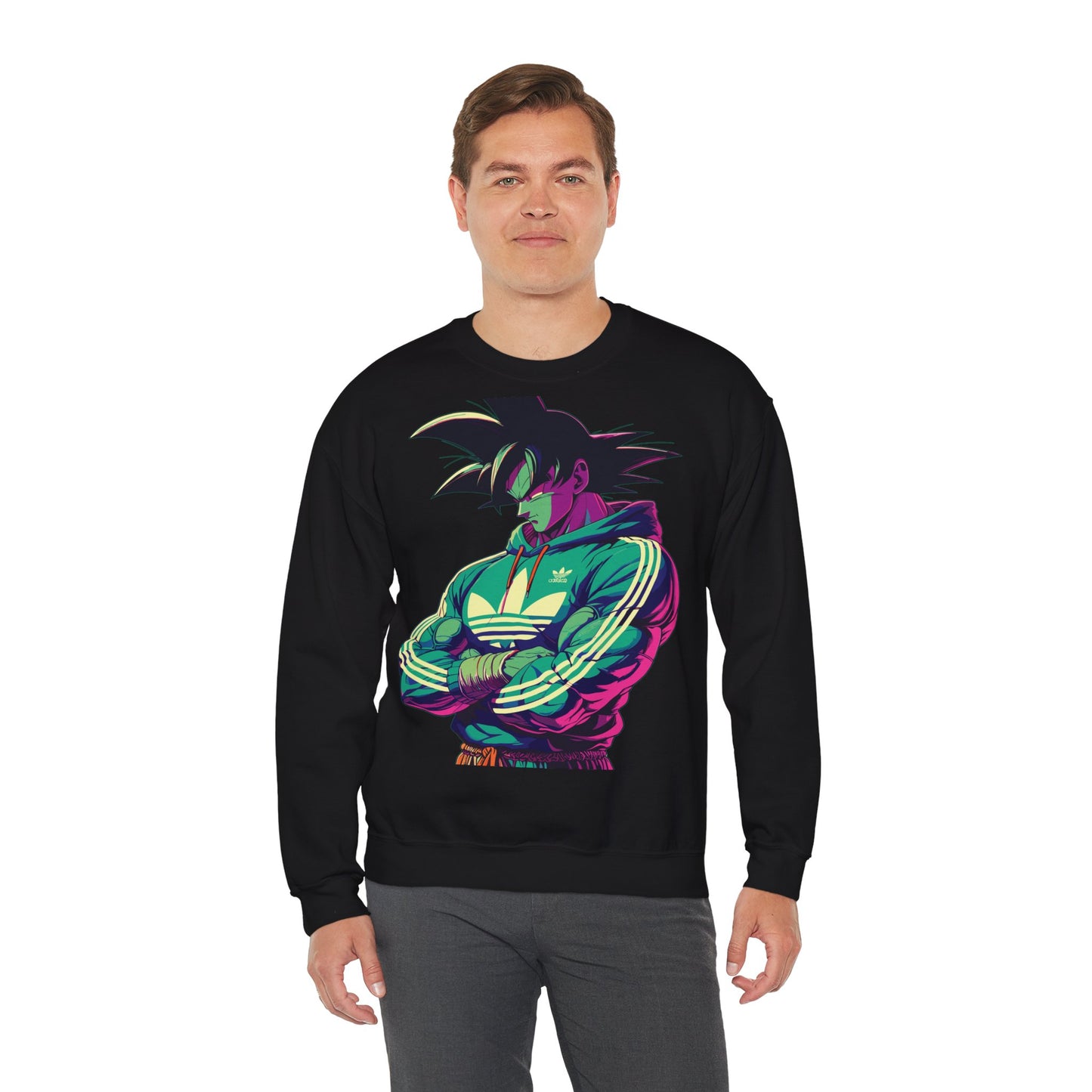 Retro Anime Crewneck Sweatshirt - Goku Design