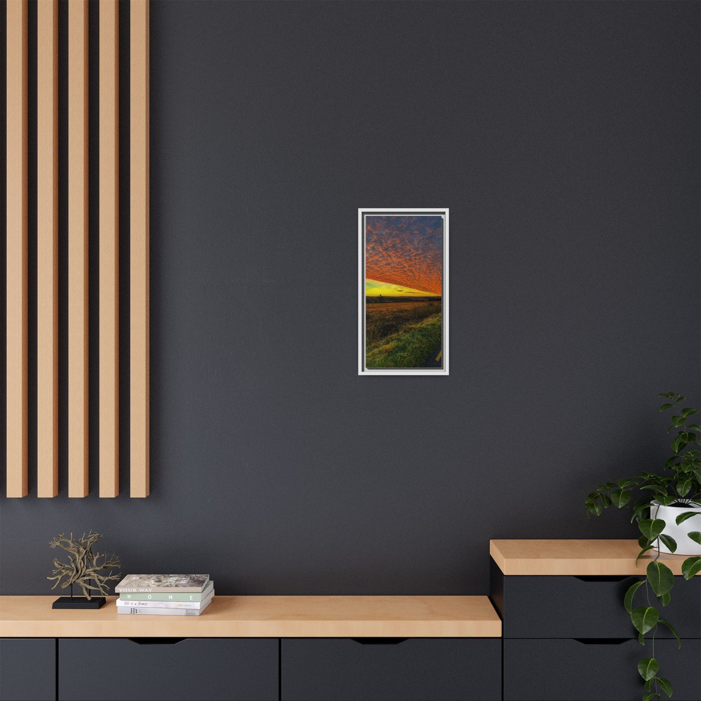 Cloudy Sunset Matte Canvas, Framed (Multi-color)