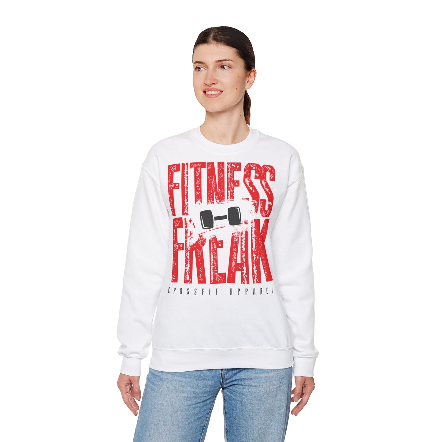 Fitness Freak Crewneck Sweatshirt - Cozy CrossFit Apparel for Gym Enthusiasts