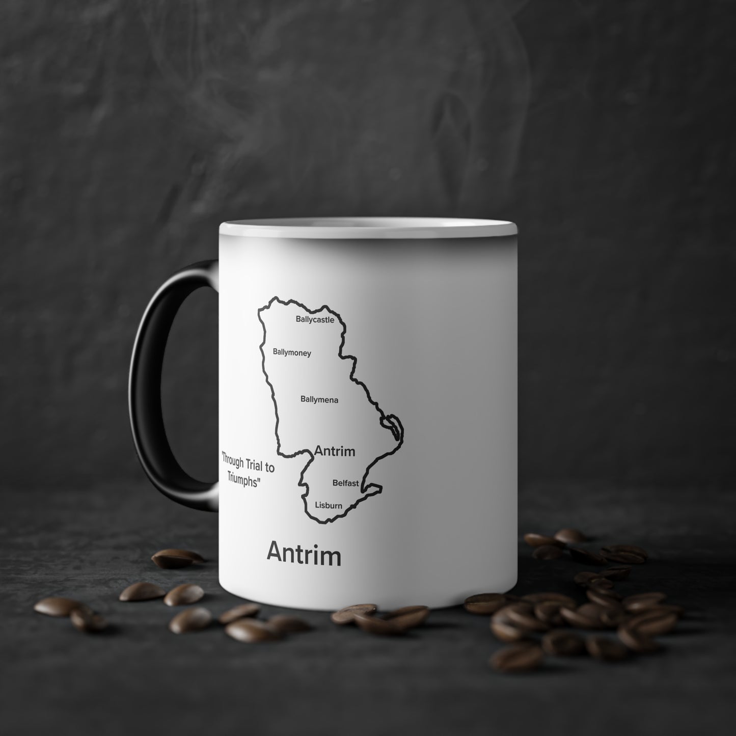 Antrim Magic Mug: Color - Changing Coffee Cup with Artistic Map Design
