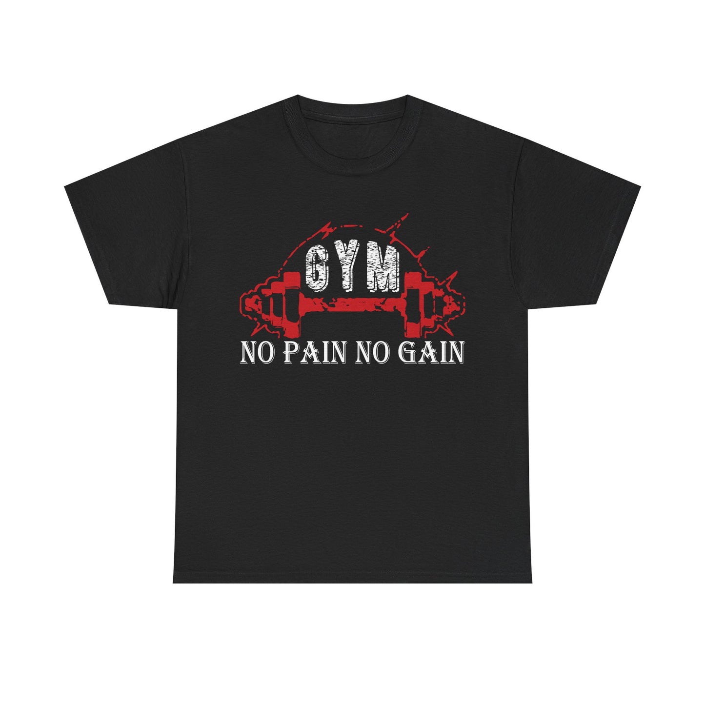 No Pain No Gain Gym Tee - Unisex Heavy Cotton T-Shirt for Fitness Enthusiasts