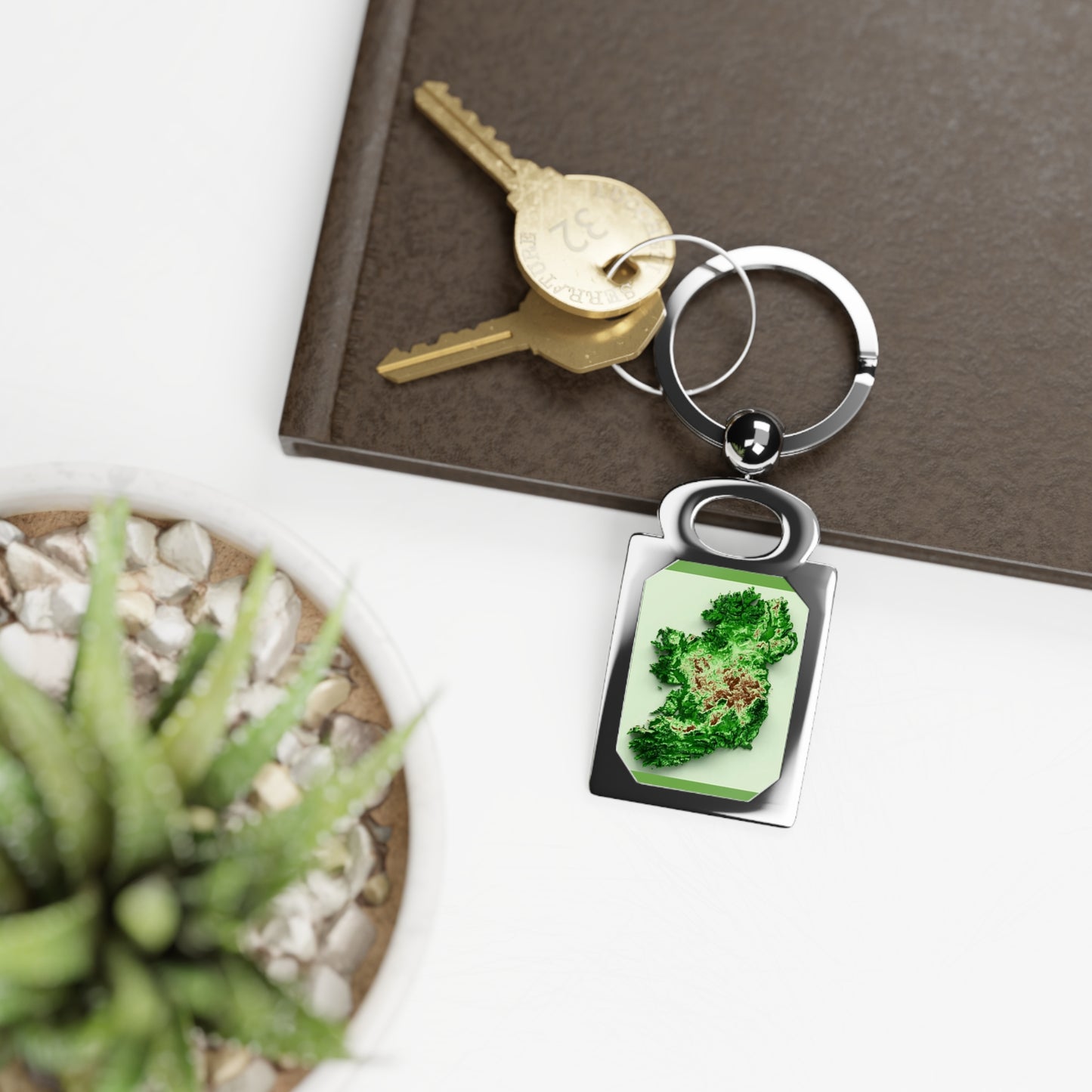 Eire Green Rectangle Photo Keyring