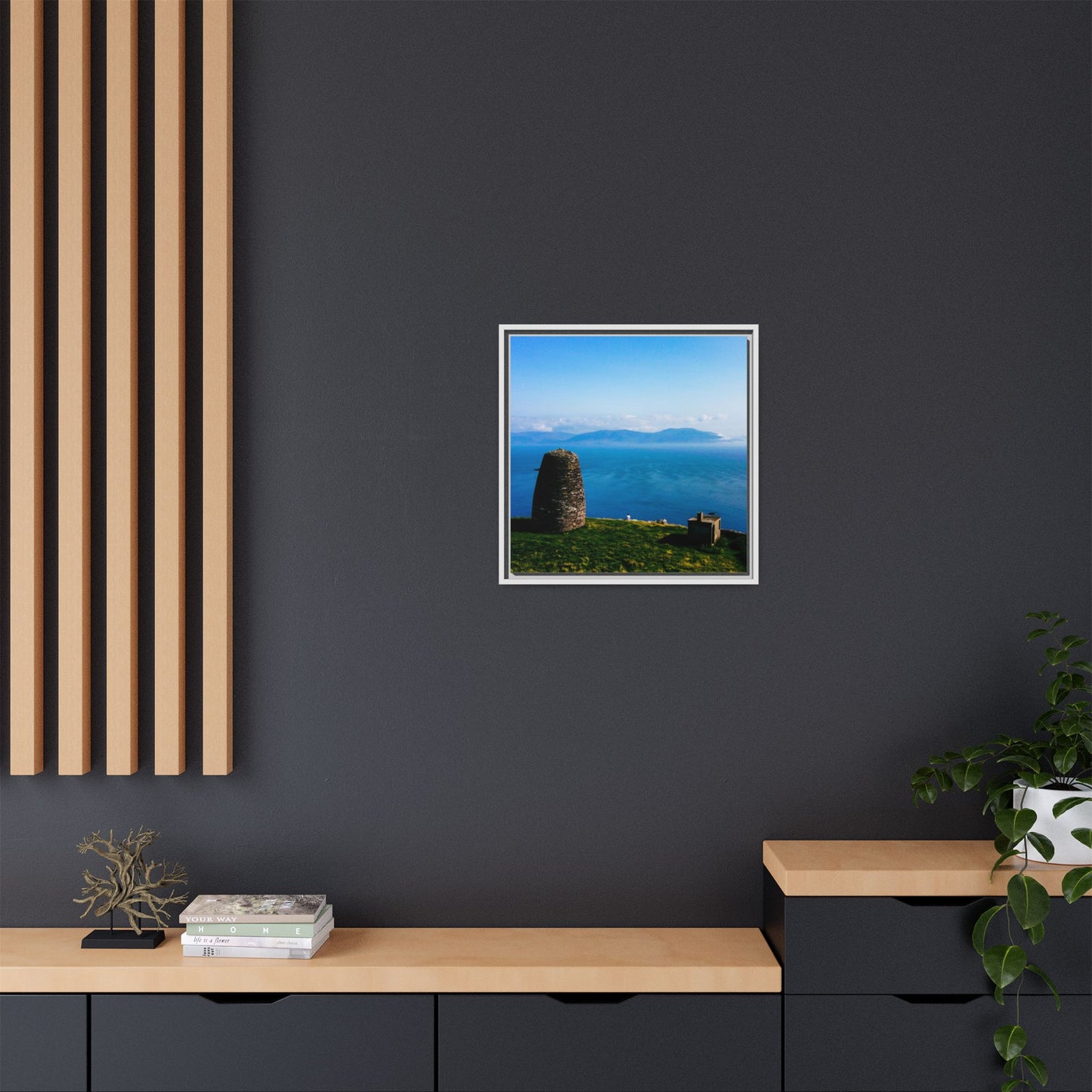 Ask Tower Matte Canvas, Framed (Multi-color)