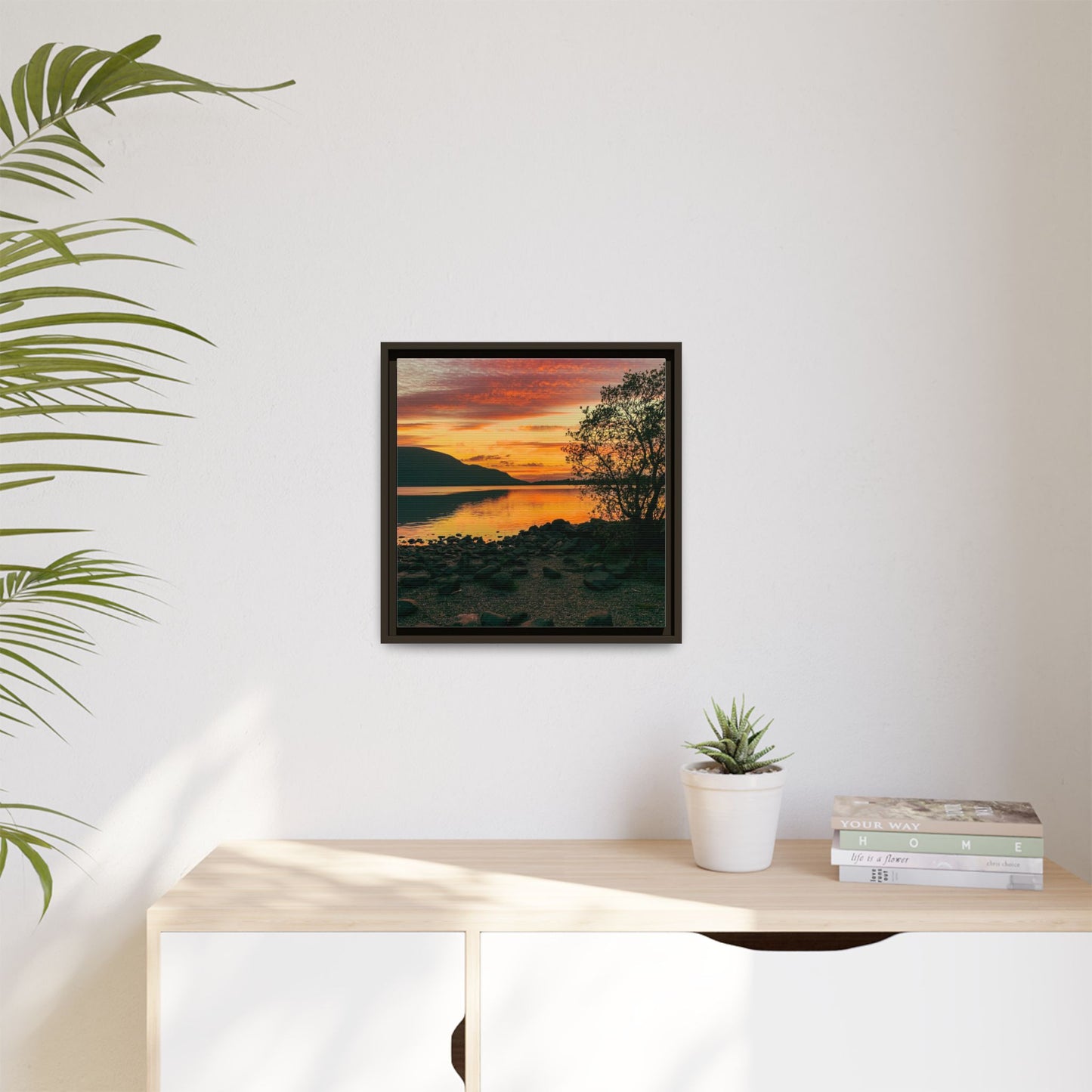 Sunset in Kerry Matte Canvas, Framed (Multi-color)