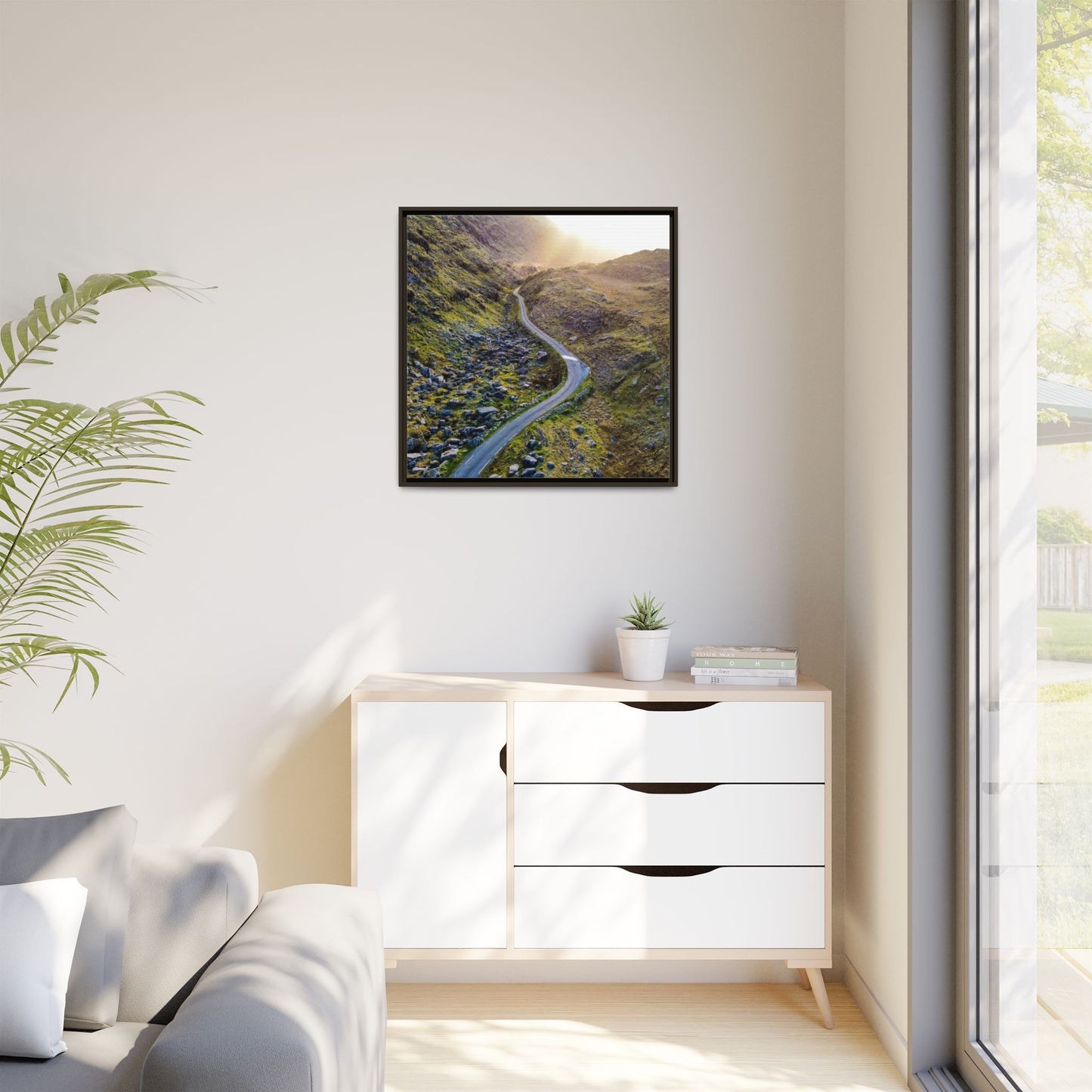 Valley Road Matte Canvas, Framed (Multi-color)