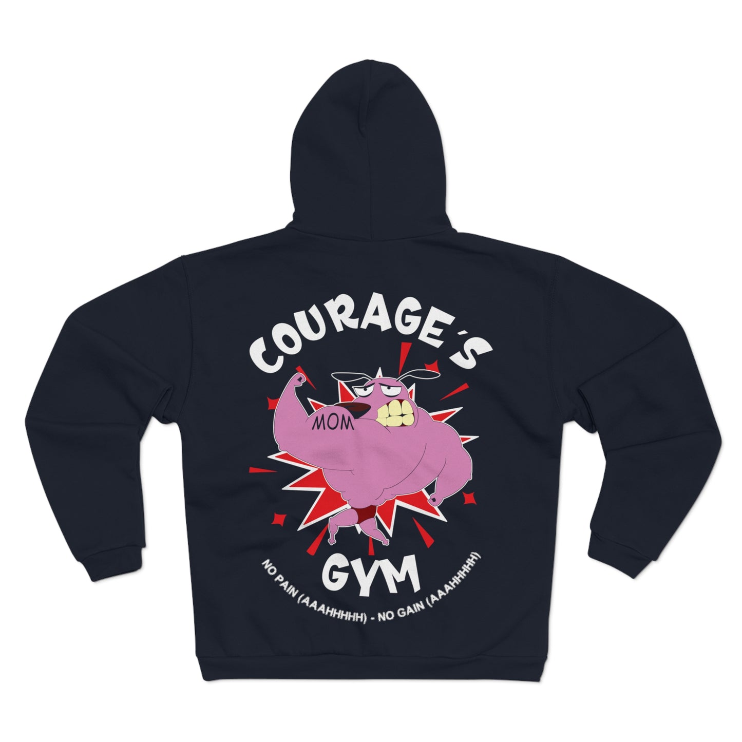 Courage's Gym Unisex Hooded Zip Sweatshirt - Fun Mom Graphic Hoodie