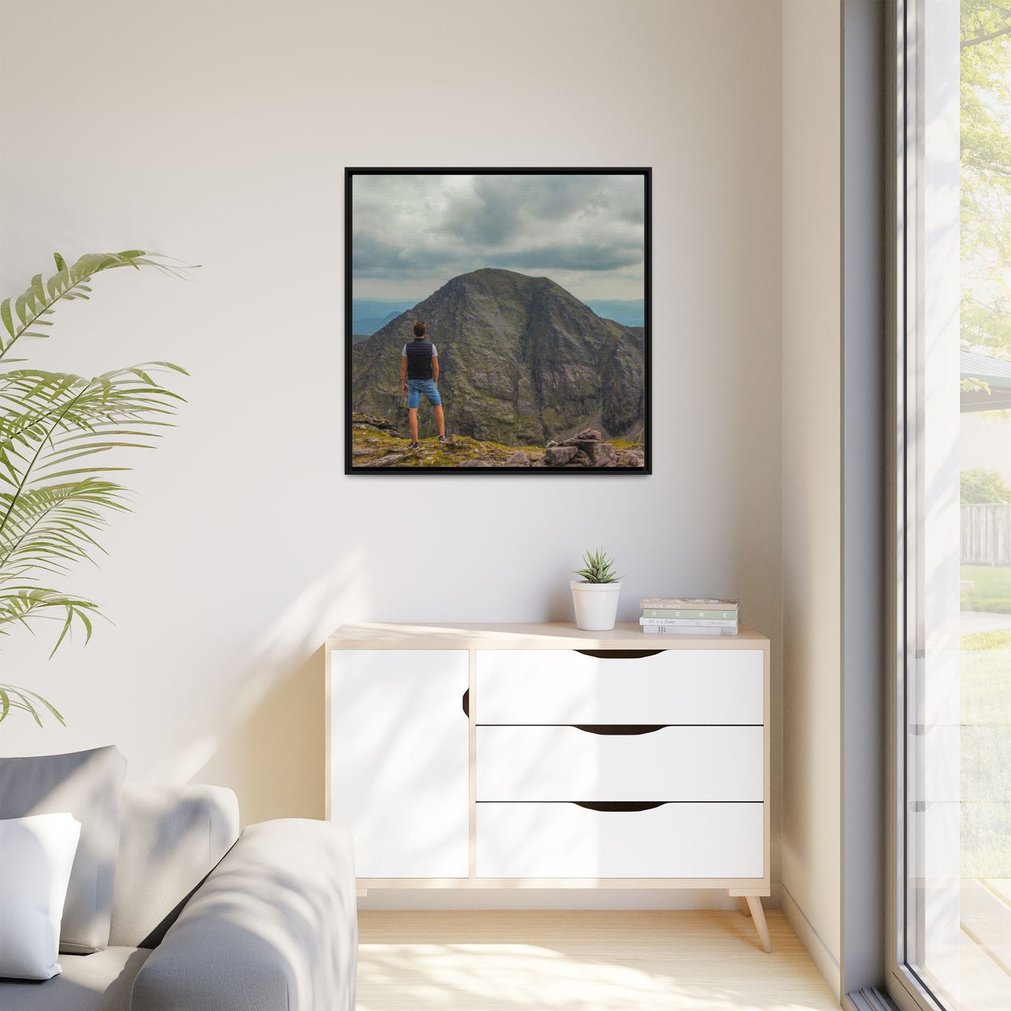 Cross On Top Matte Canvas, Framed (Multi-color)