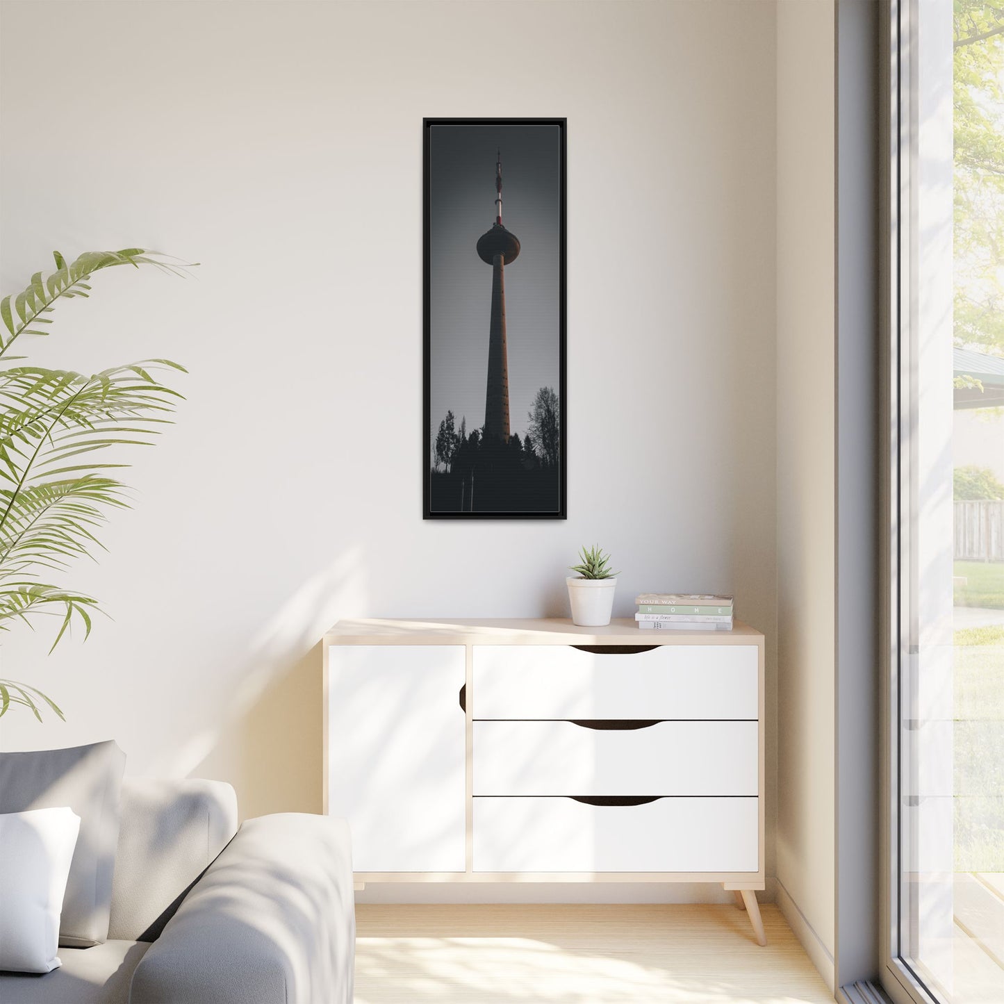TV Tower Matte Canvas, Framed (Multi-color)