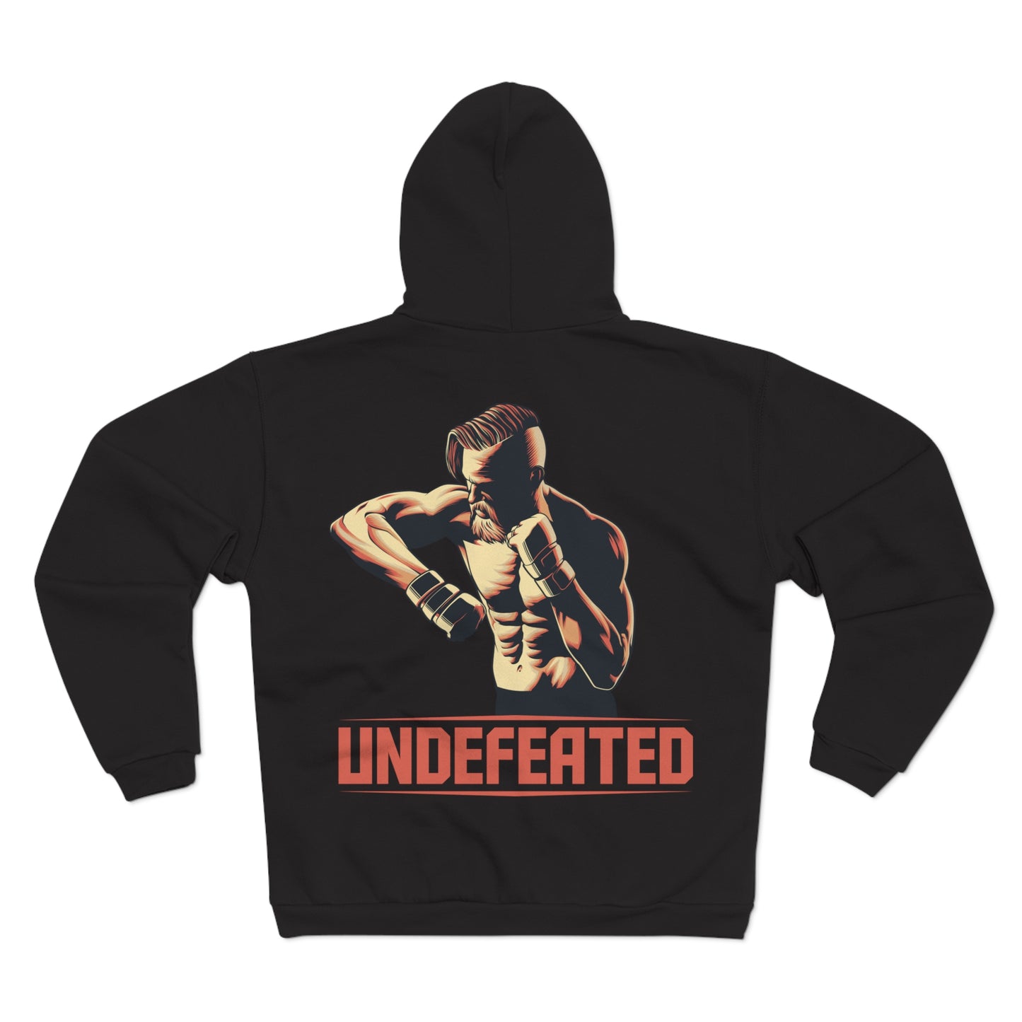 Undefeated Unisex Hooded Zip Sweatshirt - Perfect for Fighters and Casual Wear