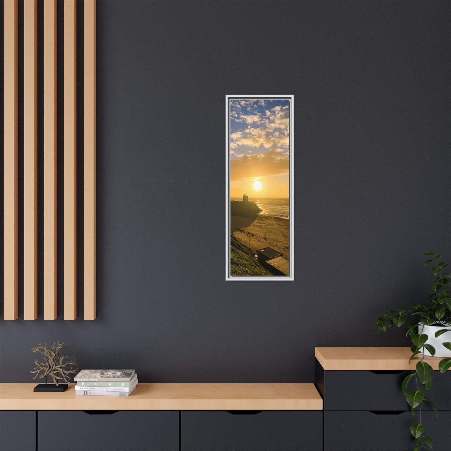 Ballybunion Sunset Castle Matte Canvas, Framed (Multi-color)