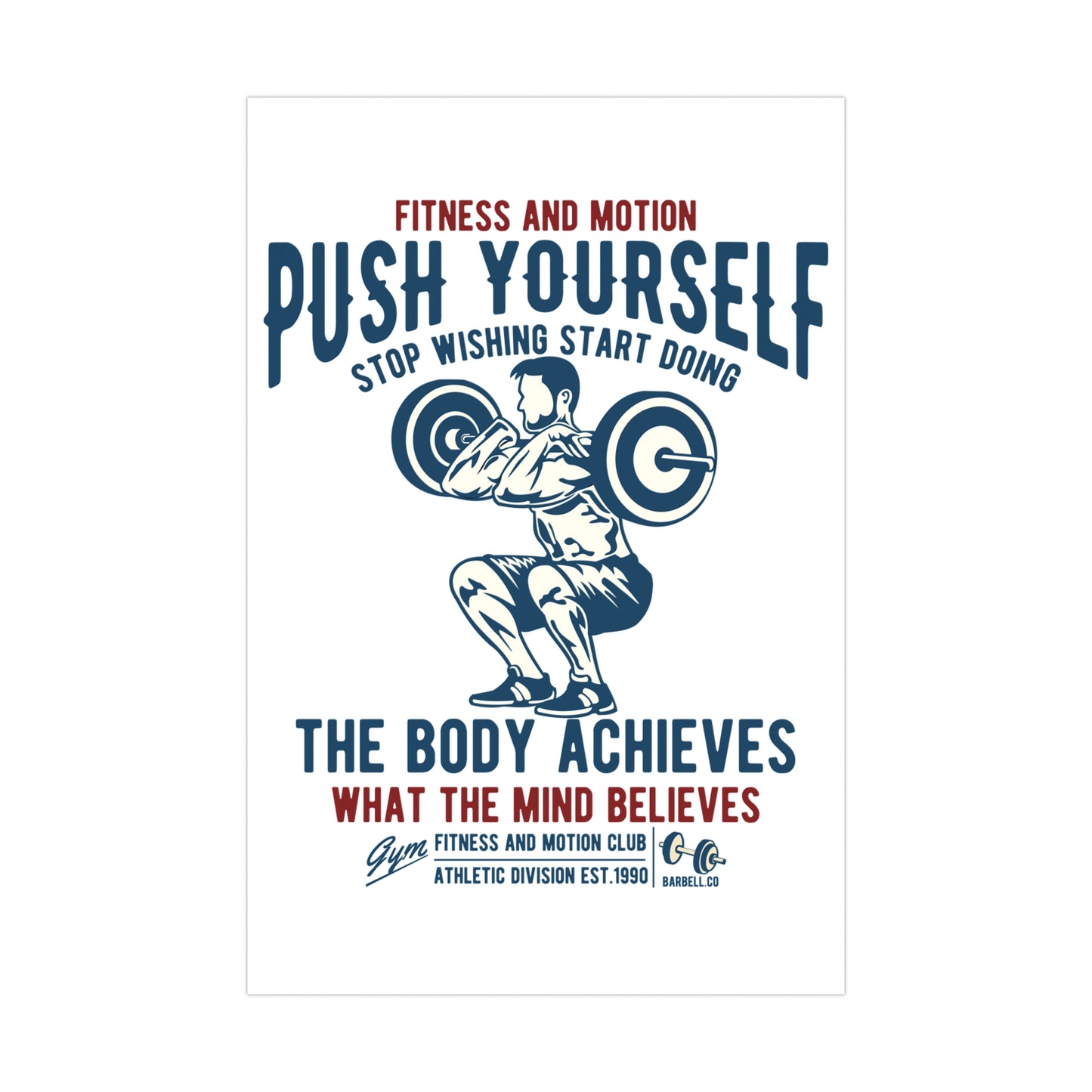 'Push Yourself' Graphic' Matte Posters