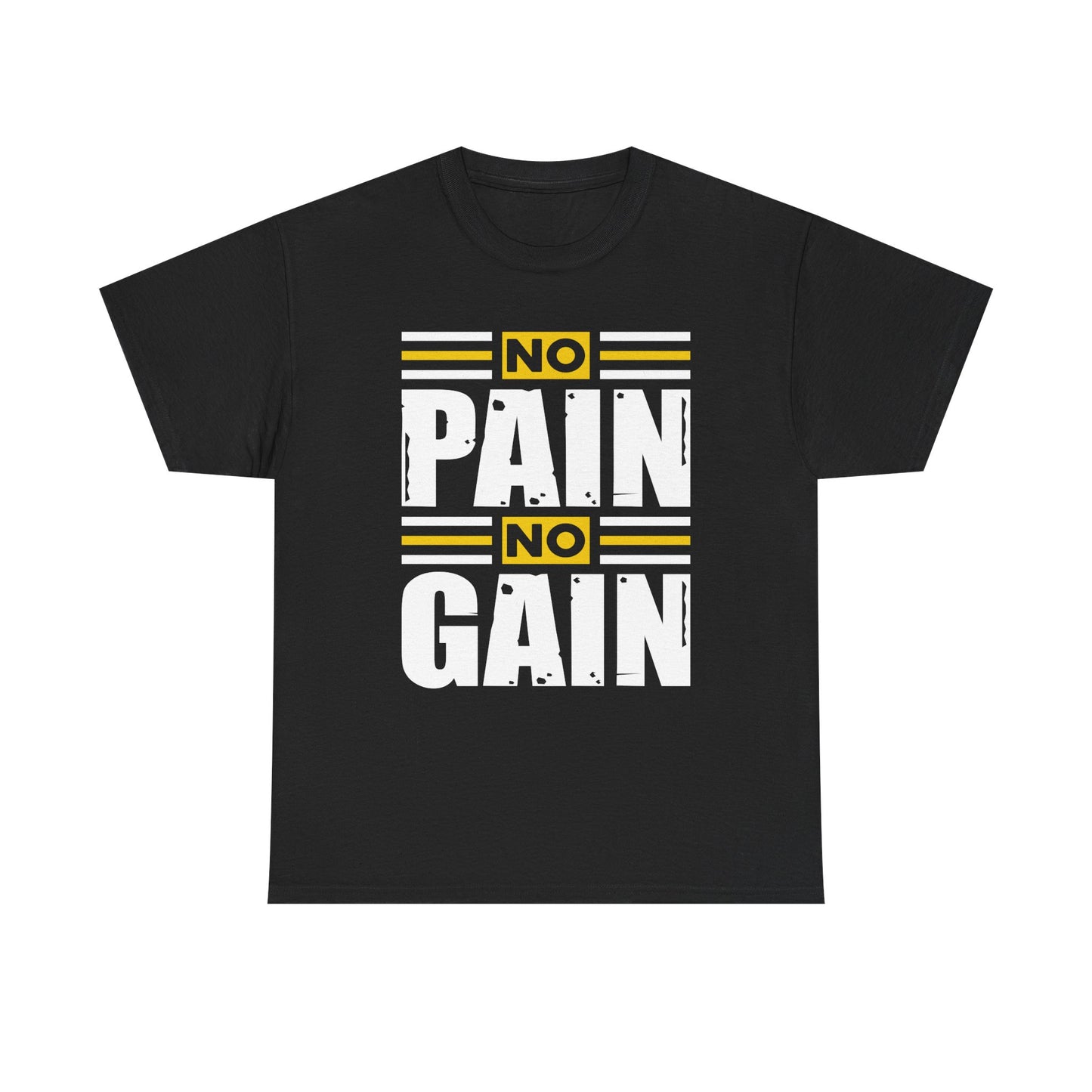 Motivational Workout Tee - "No Pain No Gain" Unisex Heavy Cotton T-Shirt