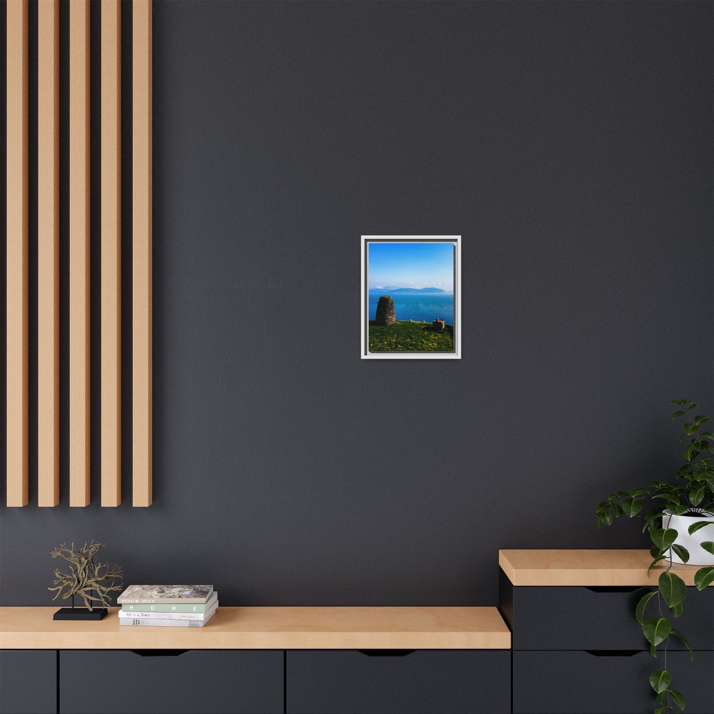 Ask Tower Matte Canvas, Framed (Multi-color)
