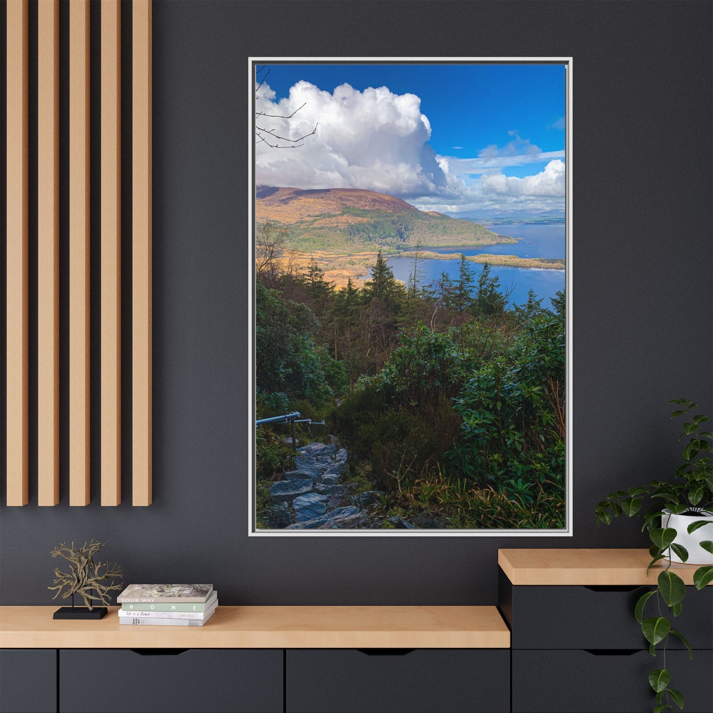 Torc Trail Stairs Matte Canvas, Framed (Multi-color)
