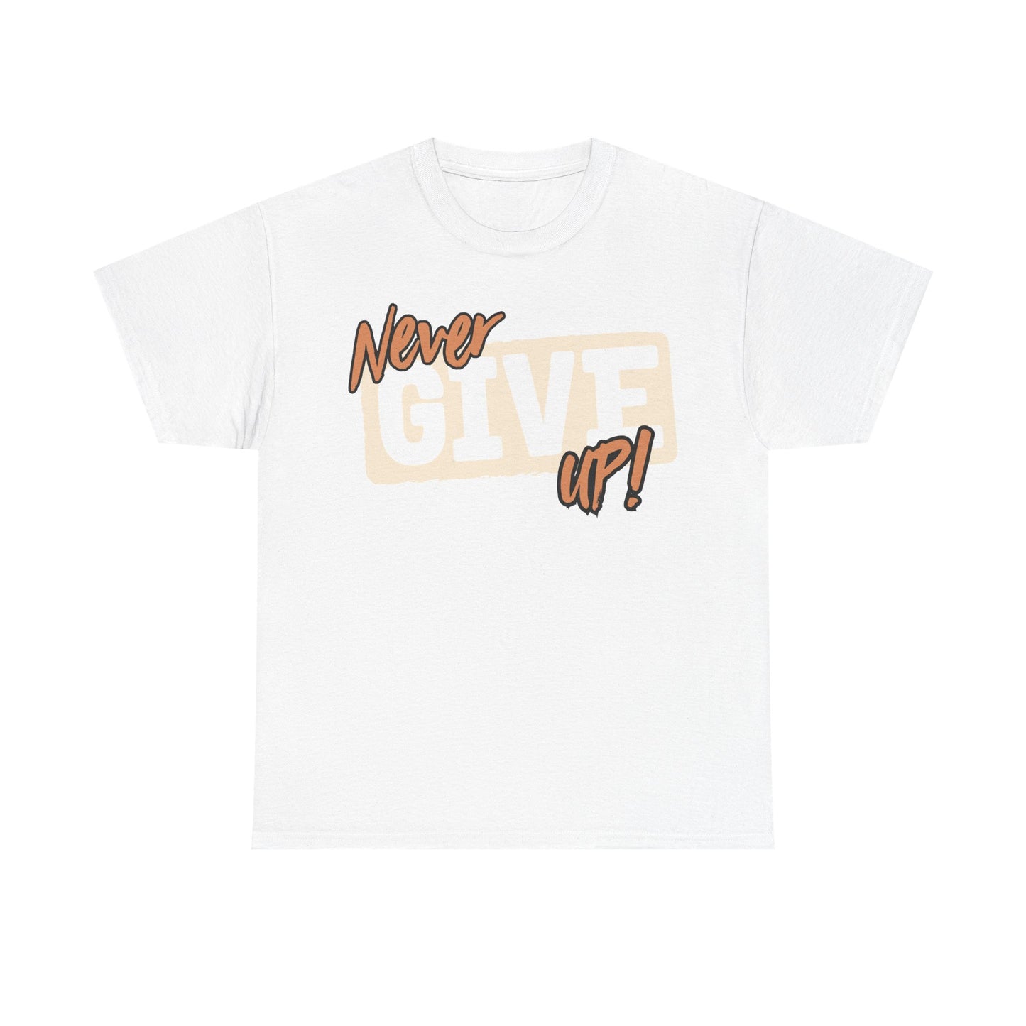 Motivational Unisex Heavy Cotton Tee - 'Never Give Up!'