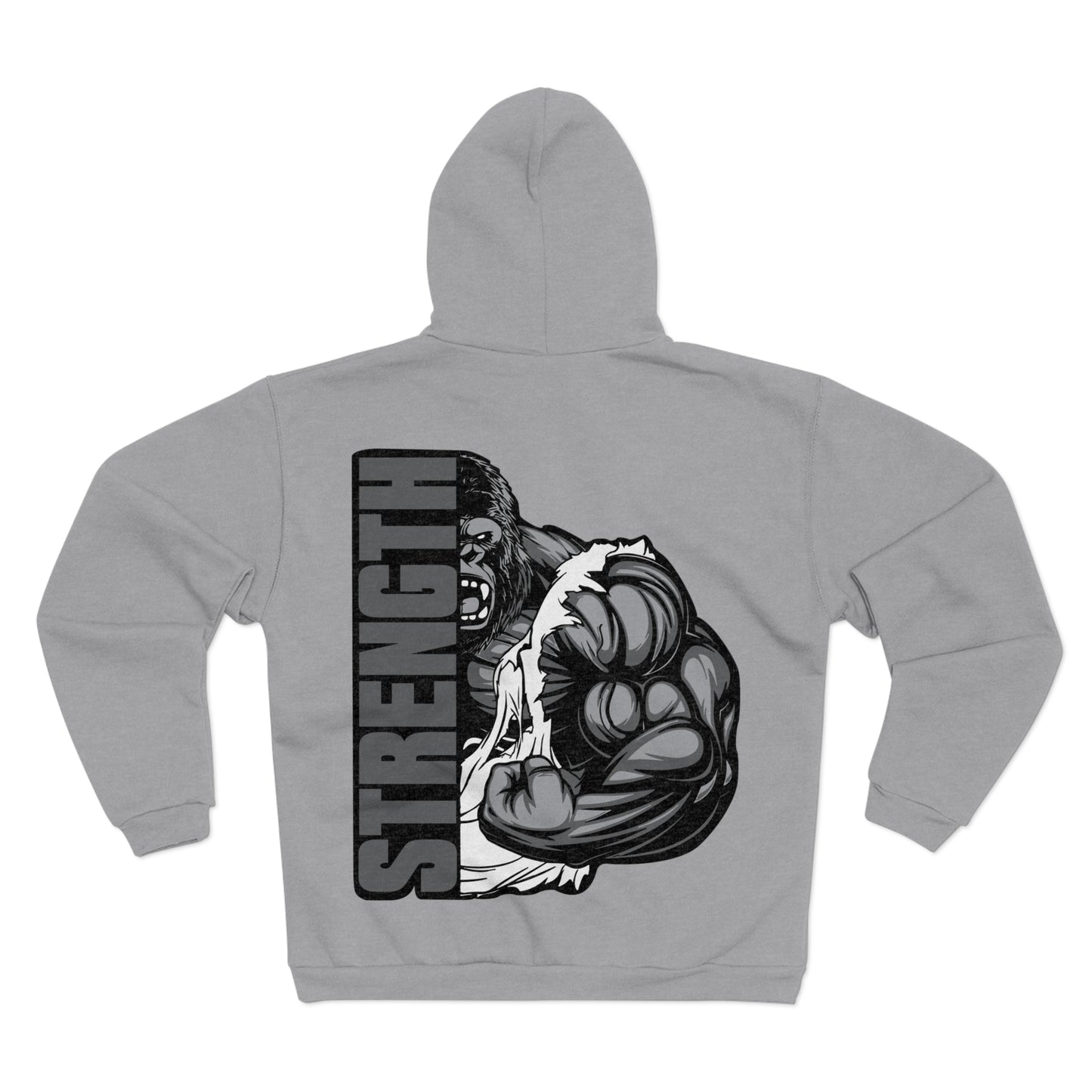 Strength Unisex Hooded Zip Sweatshirt - Motivational Hoodie for Fitness Enthusiasts