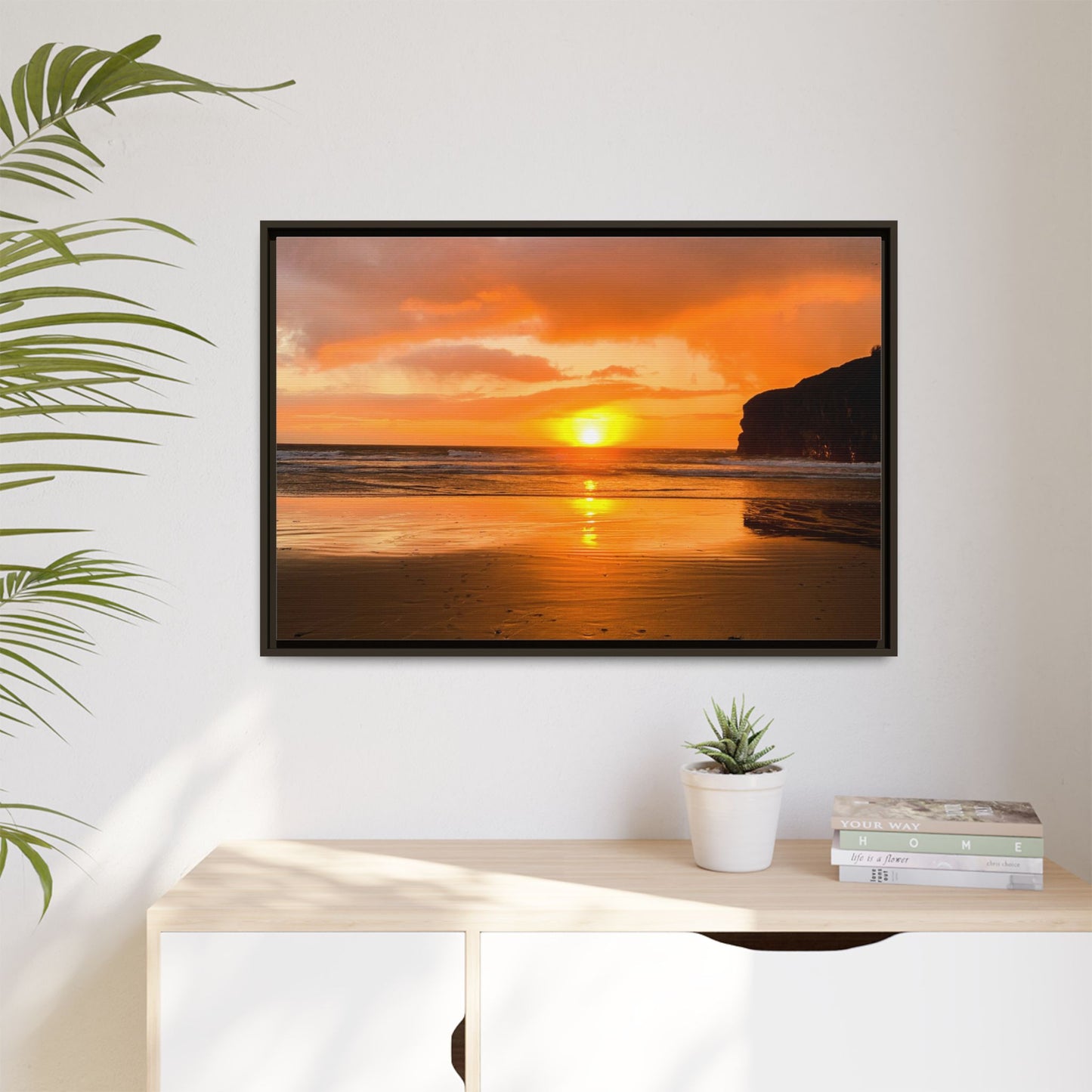 Sunset in Ballybunion Matte Canvas, Framed (Multi-color)