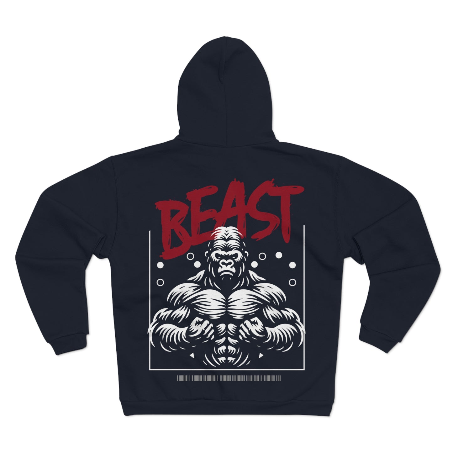 Unisex Hooded Zip Sweatshirt - Beast Design for Fitness Enthusiasts