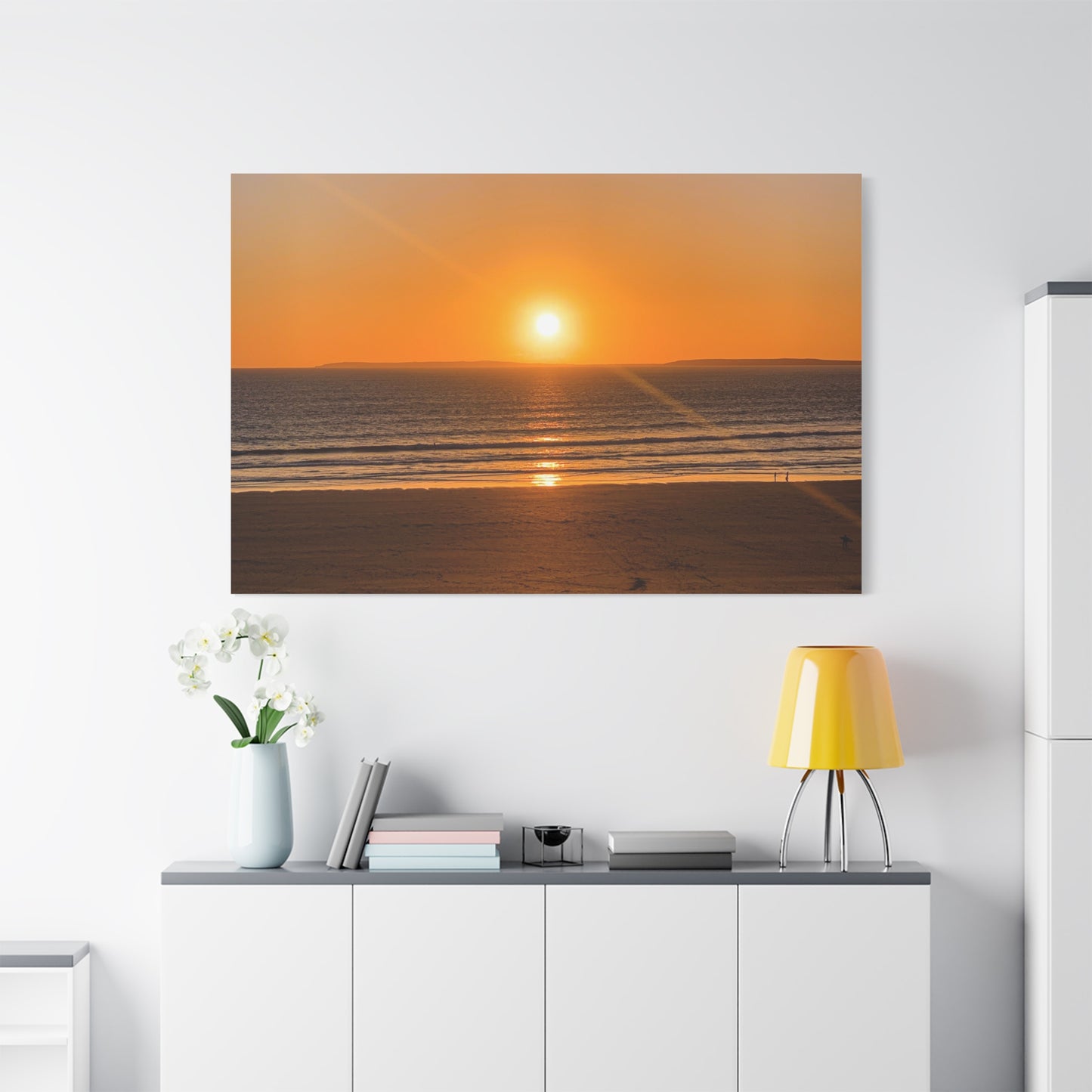 Sunset in ocean Matte Canvas, Stretched, 1.25"