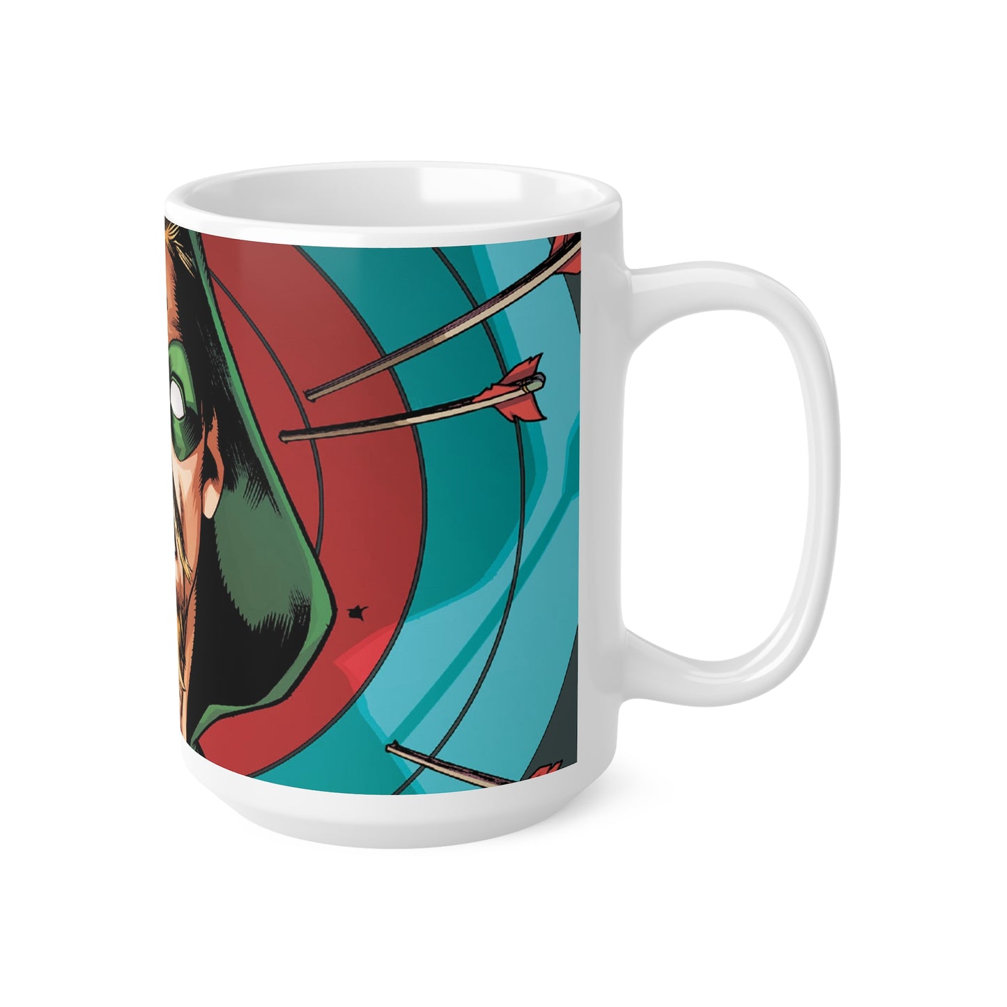 Green Archer Ceramic Coffee Cup - Heroic Design for Comic Fans