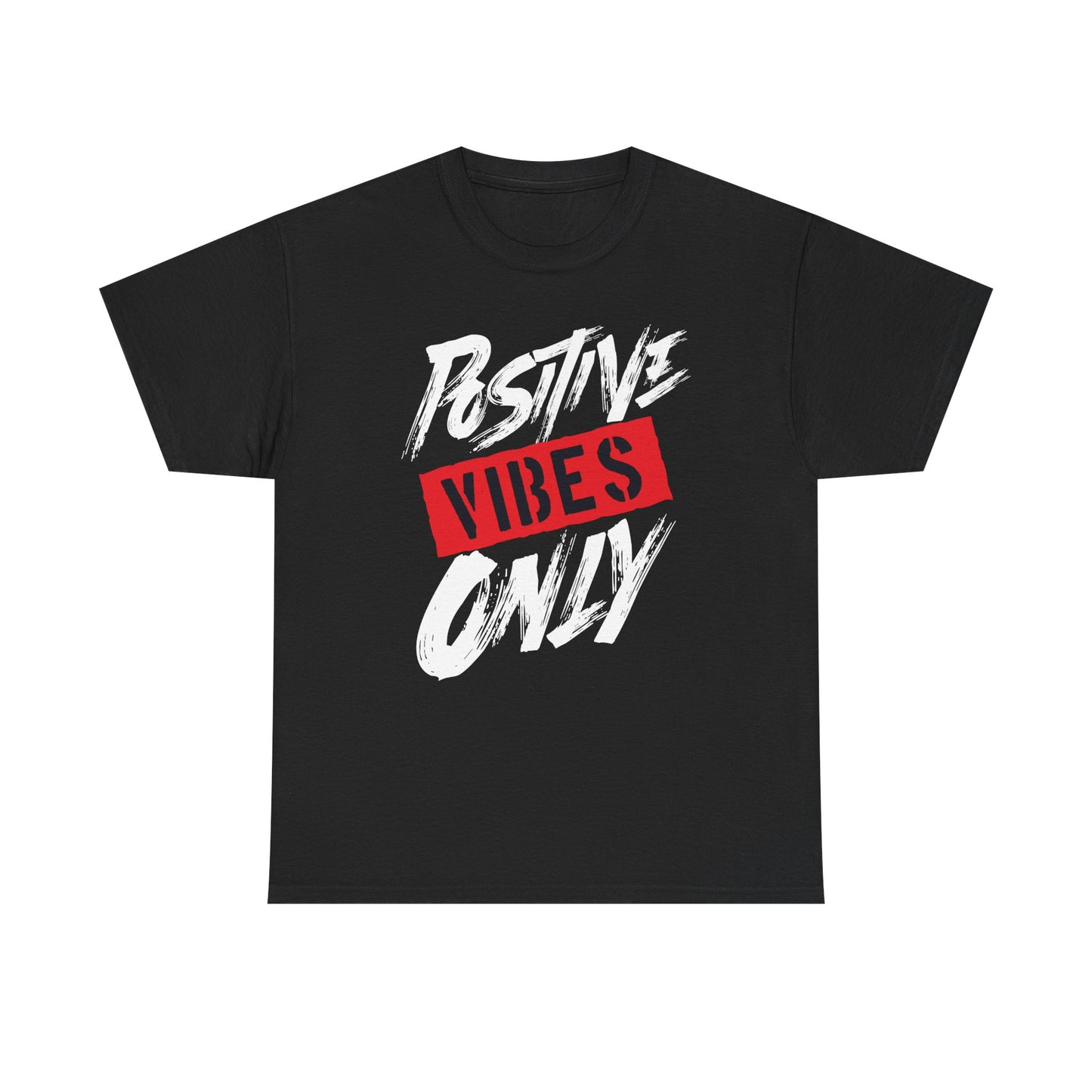 Positive Vibes Only Unisex Heavy Cotton Tee - Uplifting Graphic T-Shirt for Casual Wear
