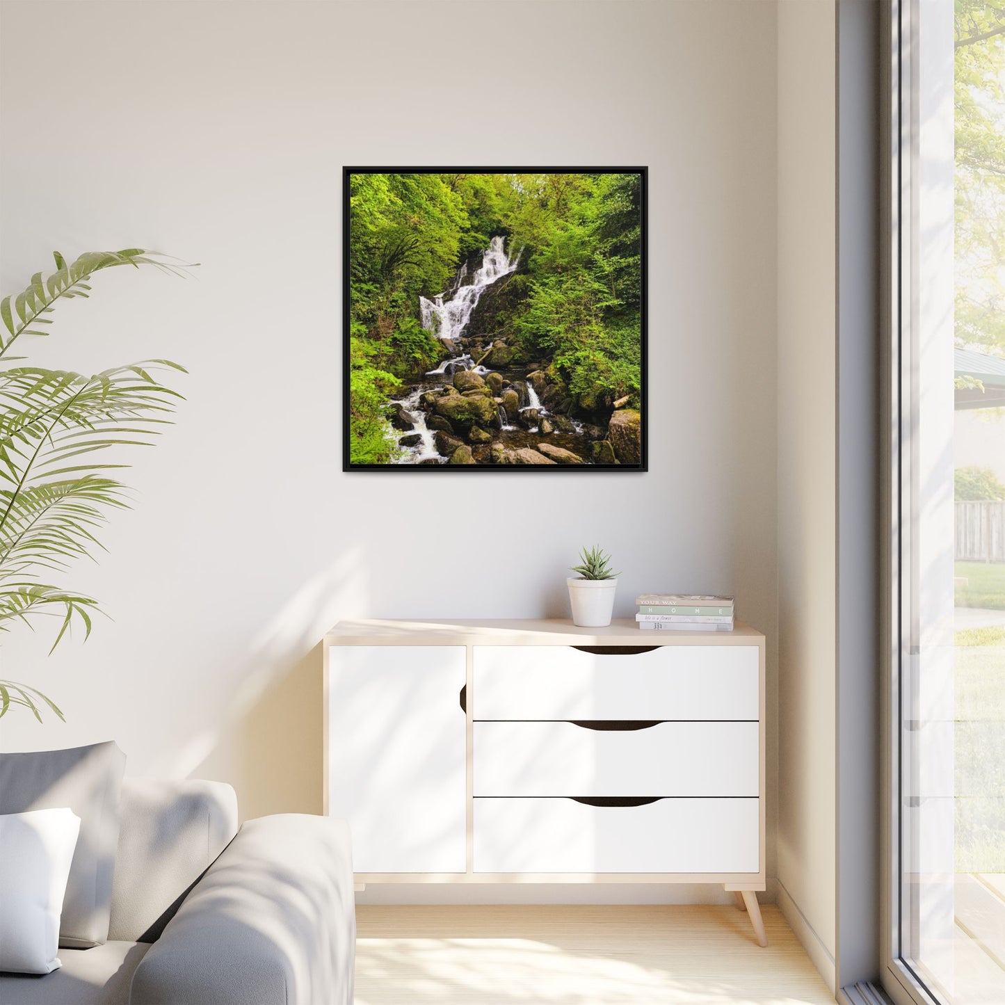 Torc Waterfall Matte Canvas, Framed (Multi-color)