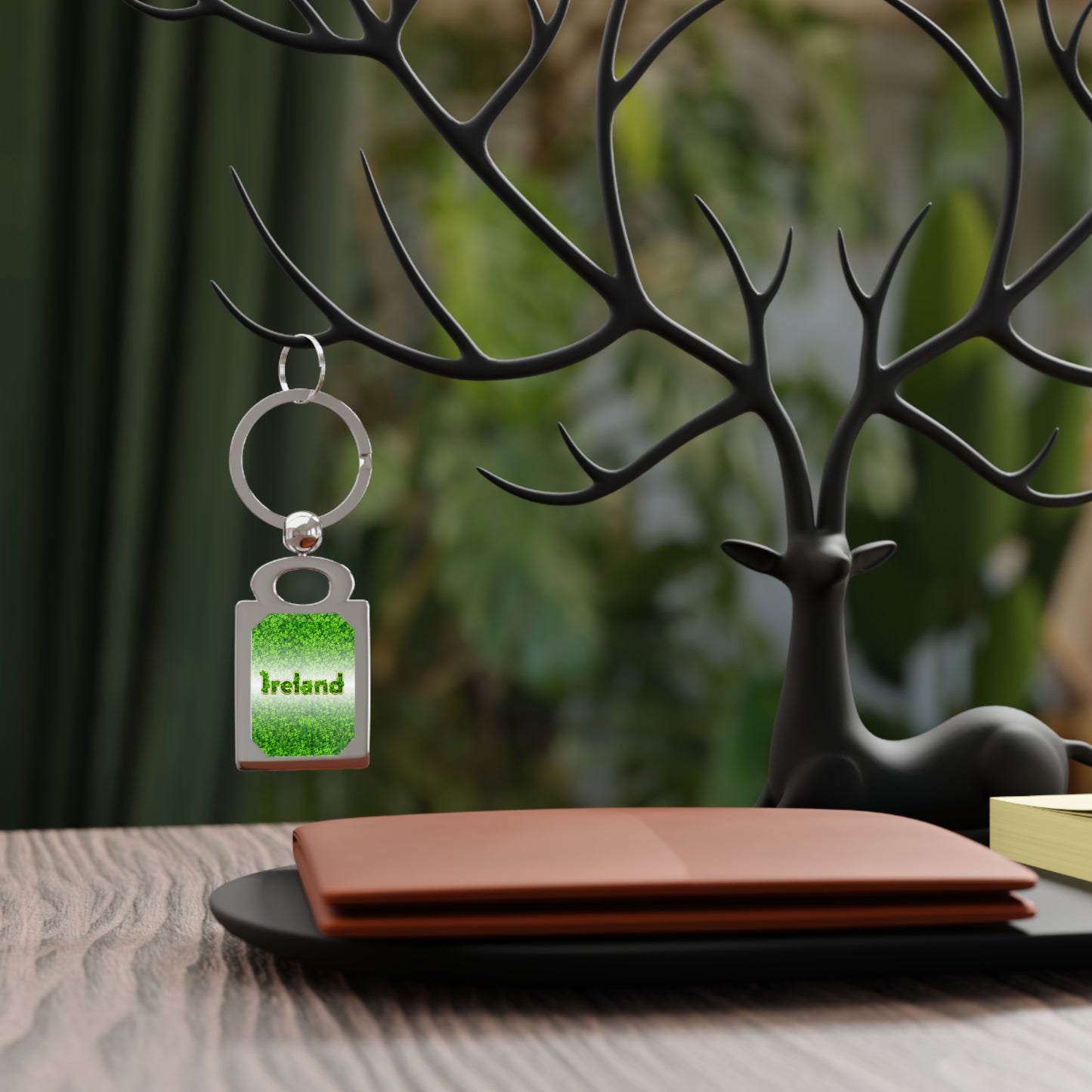 Eire Green Key holder Rectangle Photo Keyring