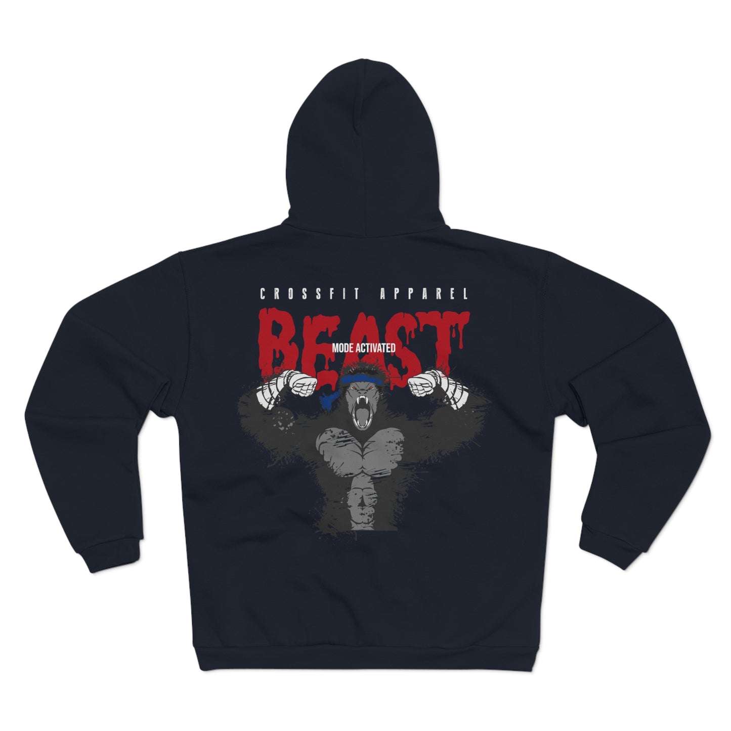 Beast Mode Activated Unisex Hooded Zip Sweatshirt - Perfect for Crossfit Enthusiasts