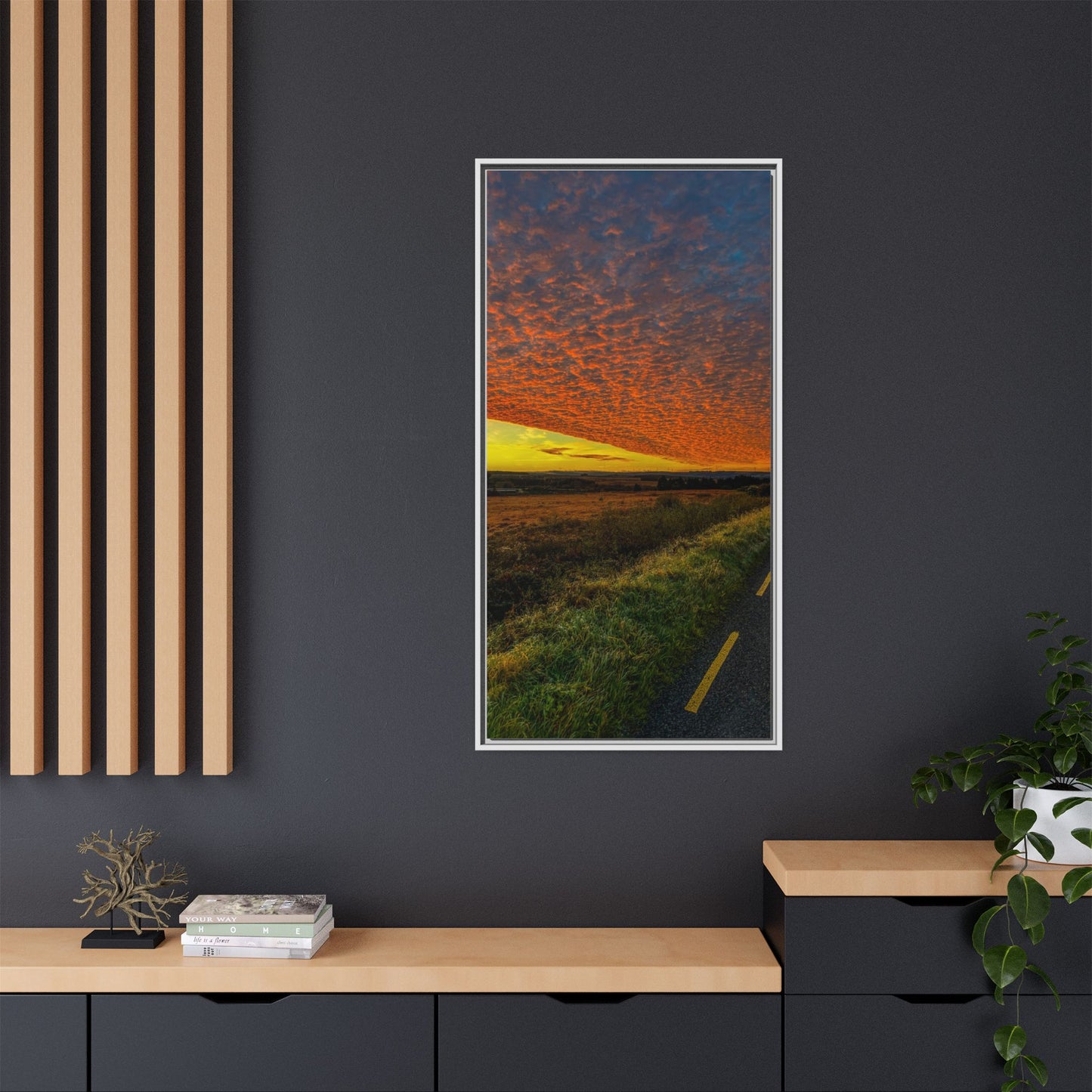 Cloudy Sunset Matte Canvas, Framed (Multi-color)