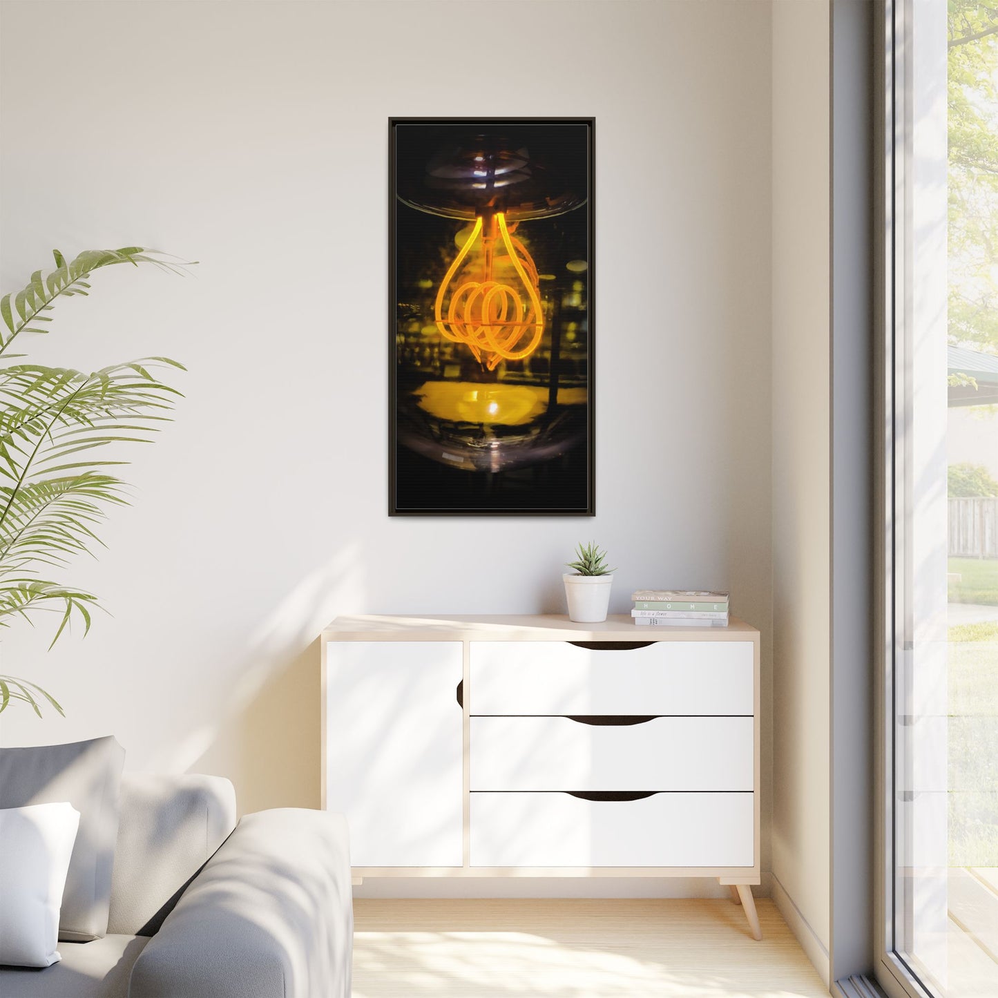 Bulb Matte Canvas, Framed (Multi-color)