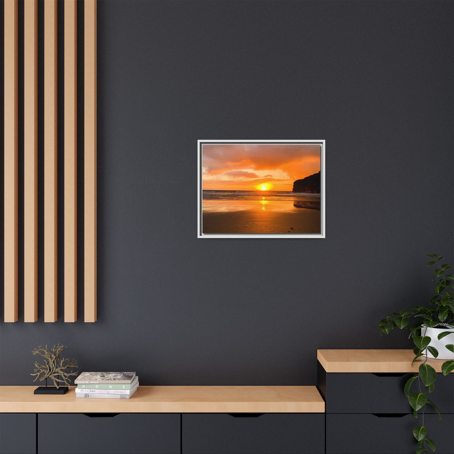 Sunset in Ballybunion Matte Canvas, Framed (Multi-color)