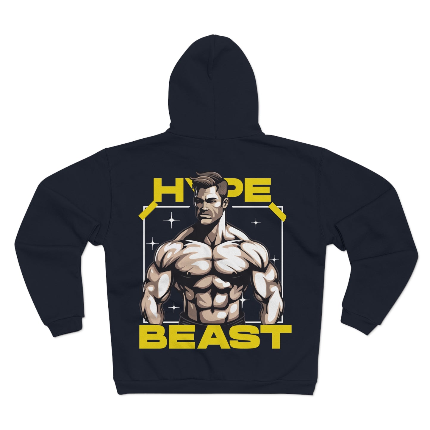 Hype Beast Unisex Hooded Zip Sweatshirt - Bold Graphic Design for Fitness Enthusiasts