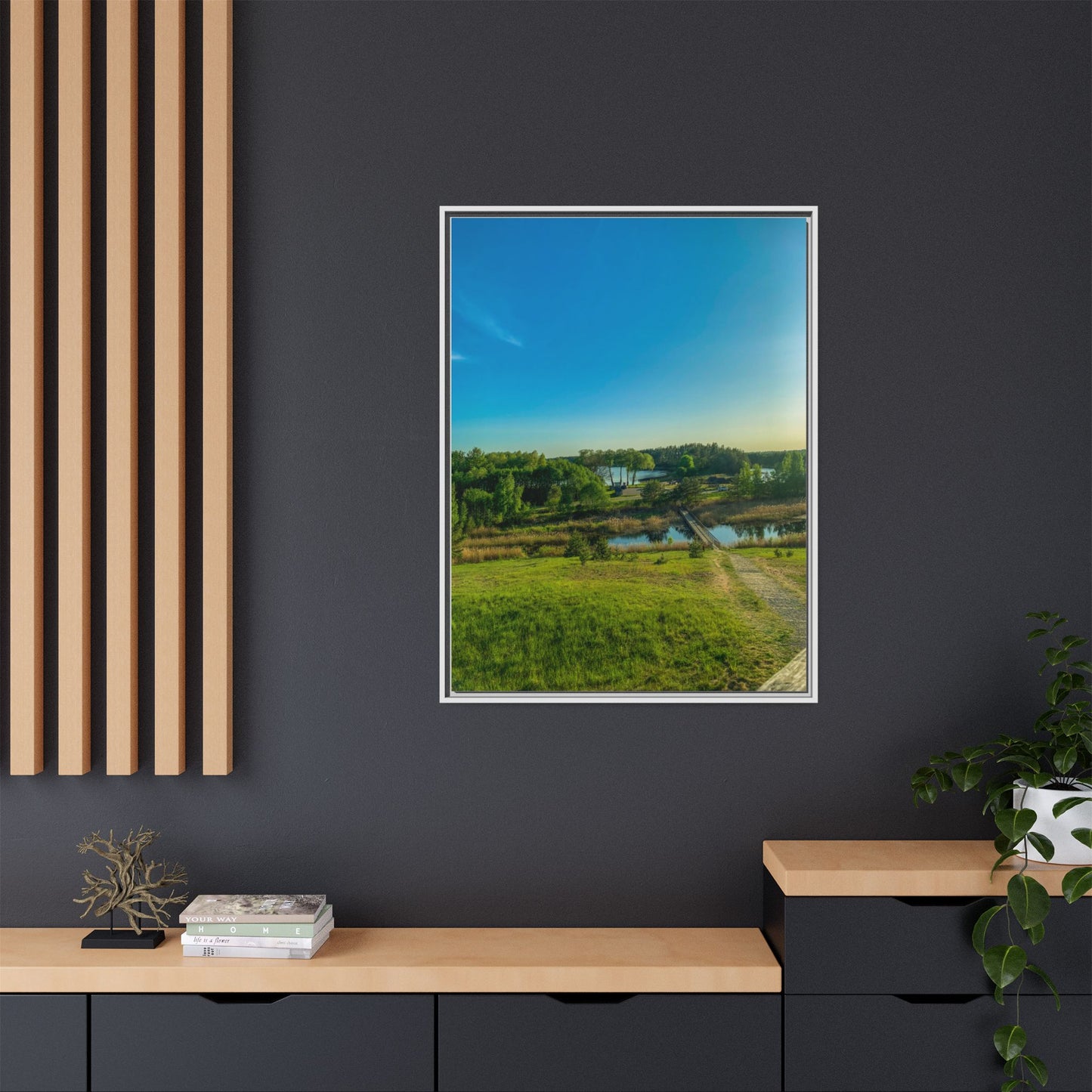 Zageres Lake Matte Canvas, Framed (Multi-color)