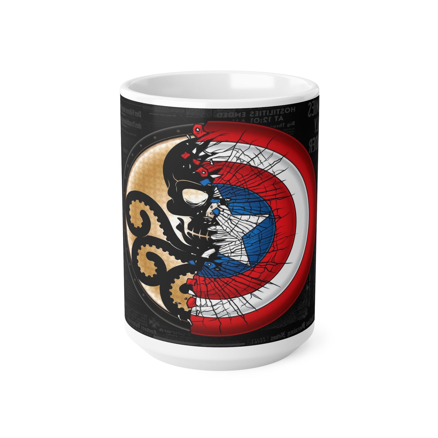 Octopus Shield Ceramic Coffee Mug - 11oz & 15oz | Unique Gift for Marine Life Lovers & Superhero Fans