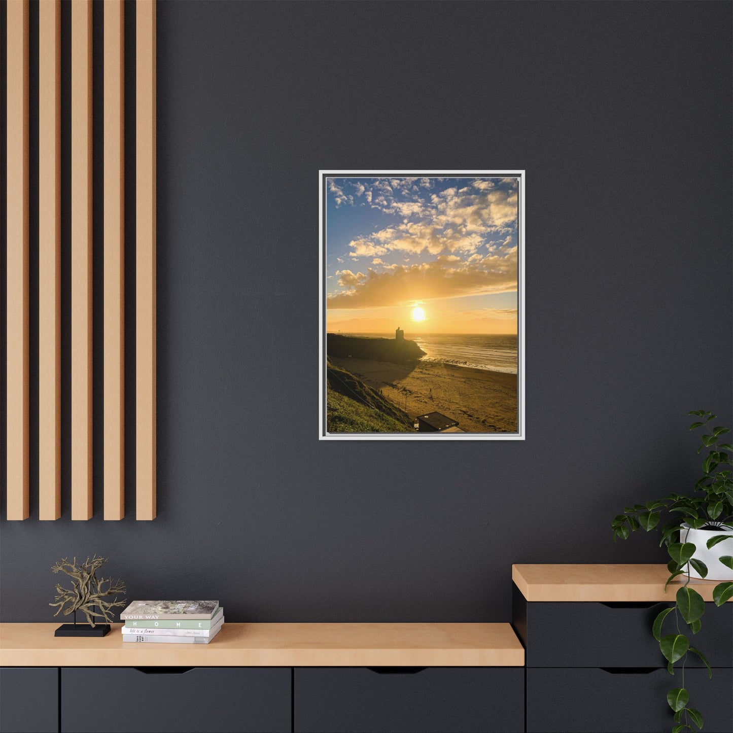 Ballybunion Sunset Castle Matte Canvas, Framed (Multi-color)