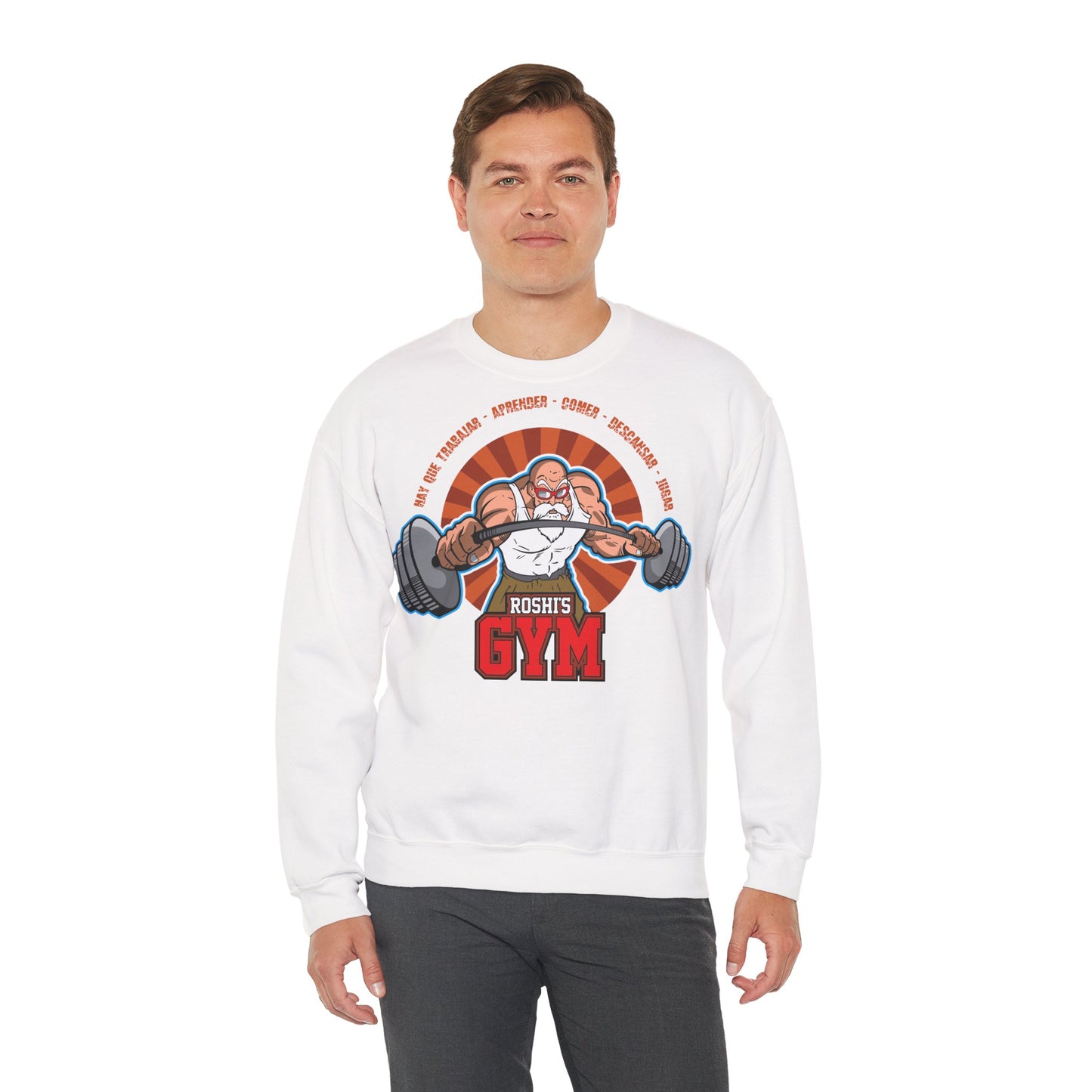 Motivational Gym Crewneck Sweatshirt - Perfect for Fitness EnthusiastsvWhite