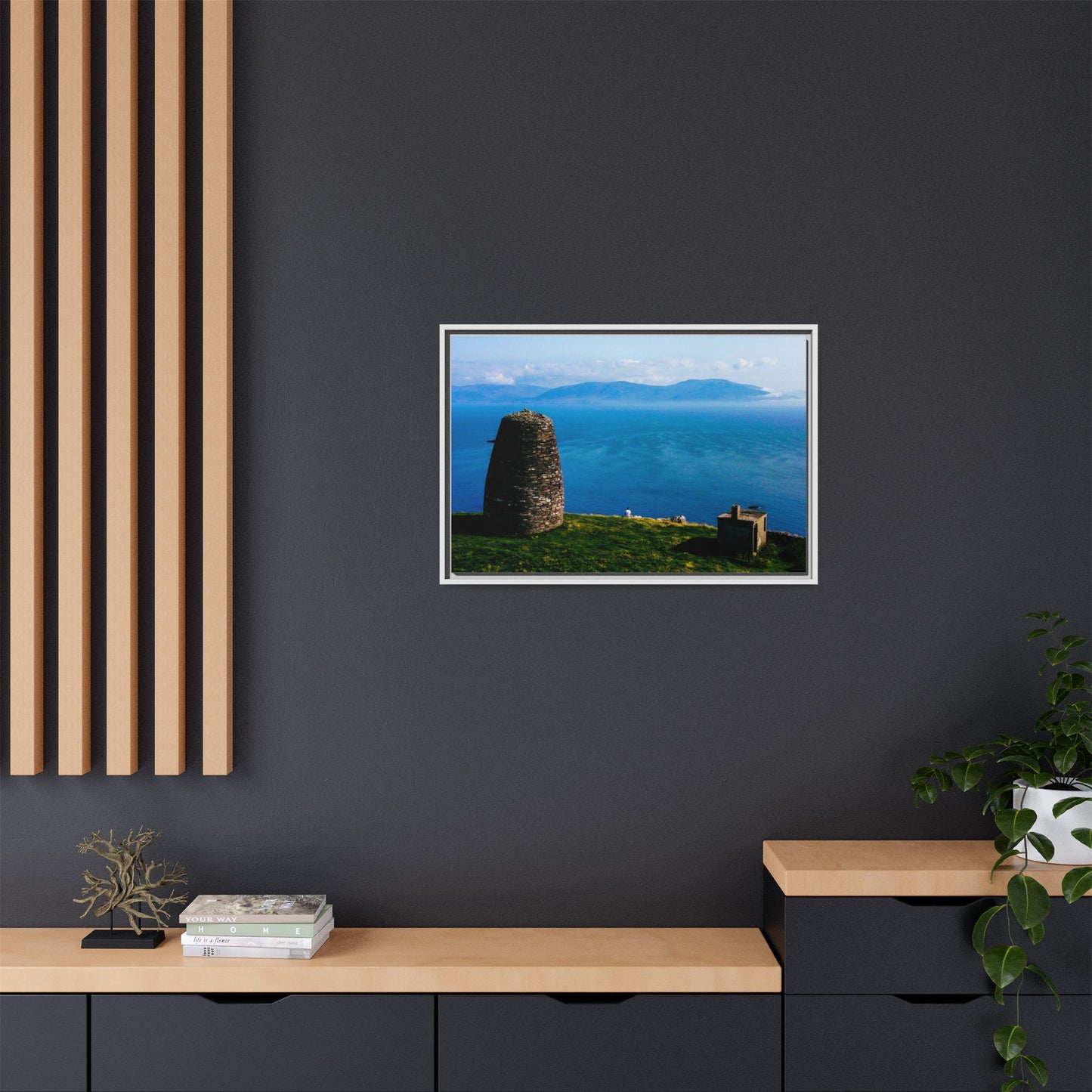 Ask Tower Matte Canvas, Framed (Multi-color)